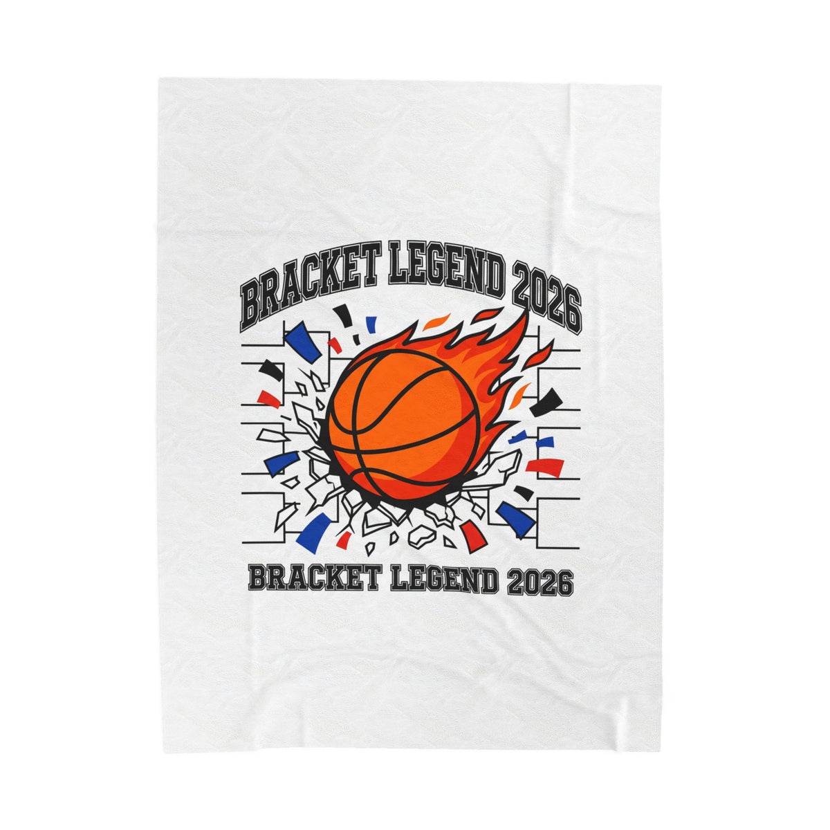 Bracket Legend 2026 Velveteen Blanket | College Tournament, Basketball Hoops