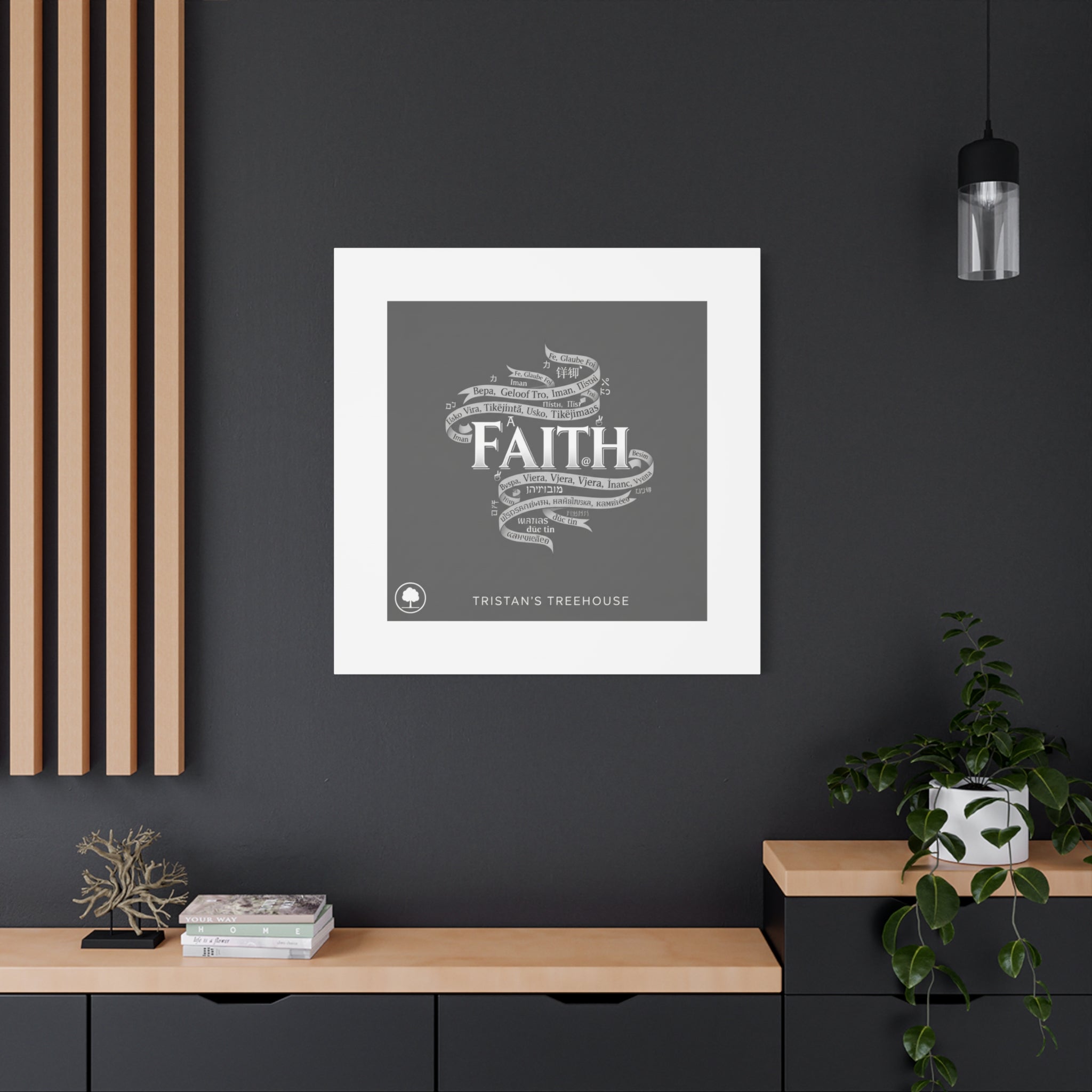 handwritten faith ribbon Canvas | sketch aesthetic, doodle design