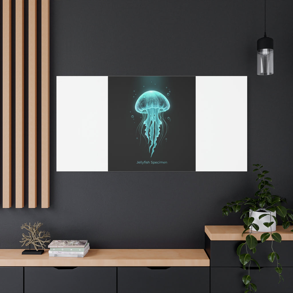Bioluminescent Jellyfish Art Canvas | Deep Sea Aesthetic, Neon Glow