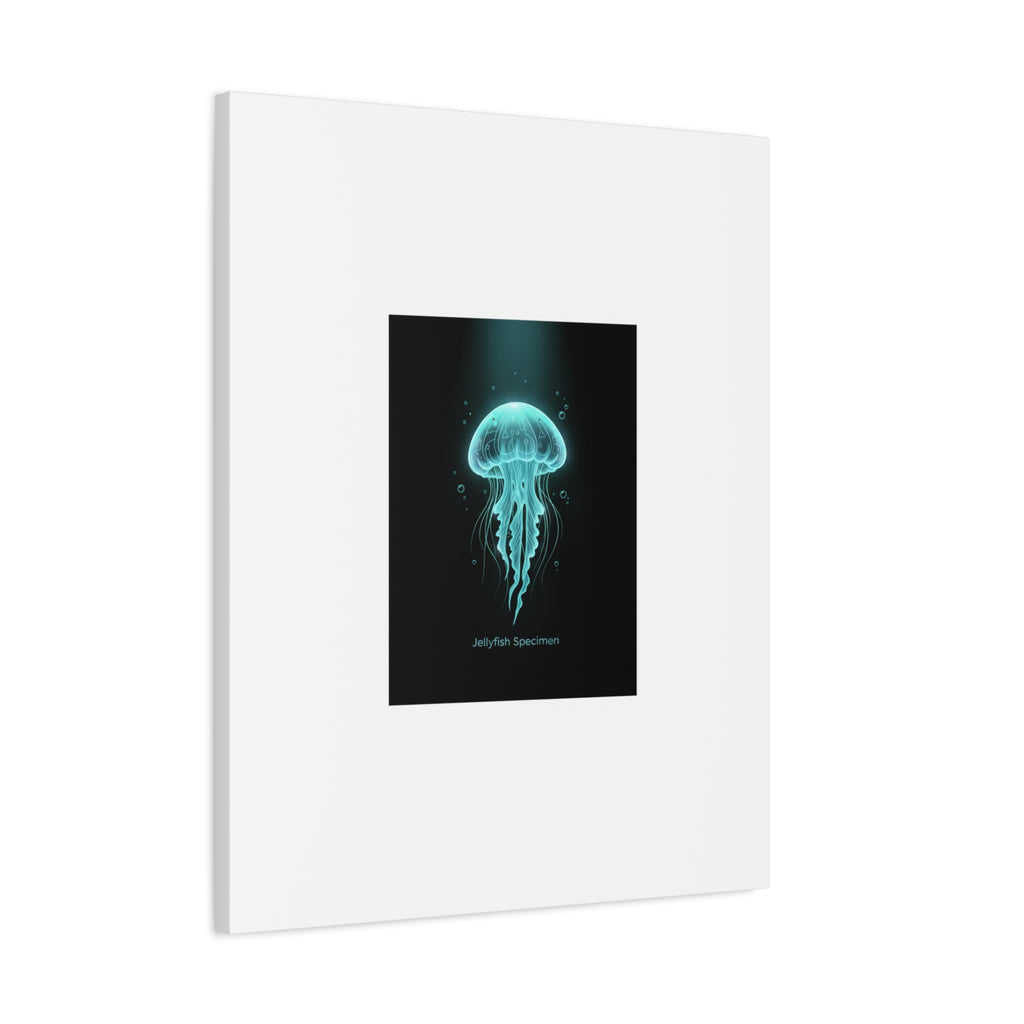 Bioluminescent Jellyfish Art Canvas | Deep Sea Aesthetic, Neon Glow
