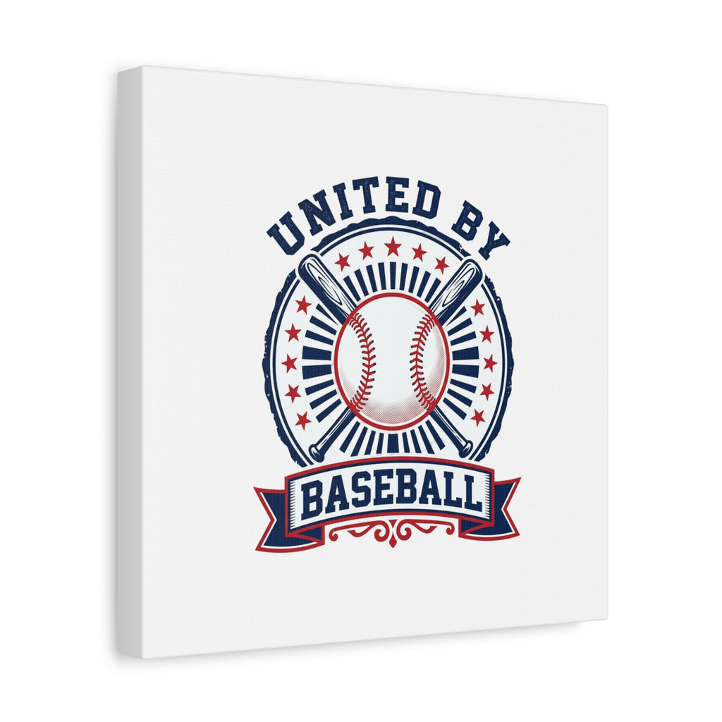 United by Baseball Canvas | Patriotic Baseball Graphic, Red White Blue Wall Art
