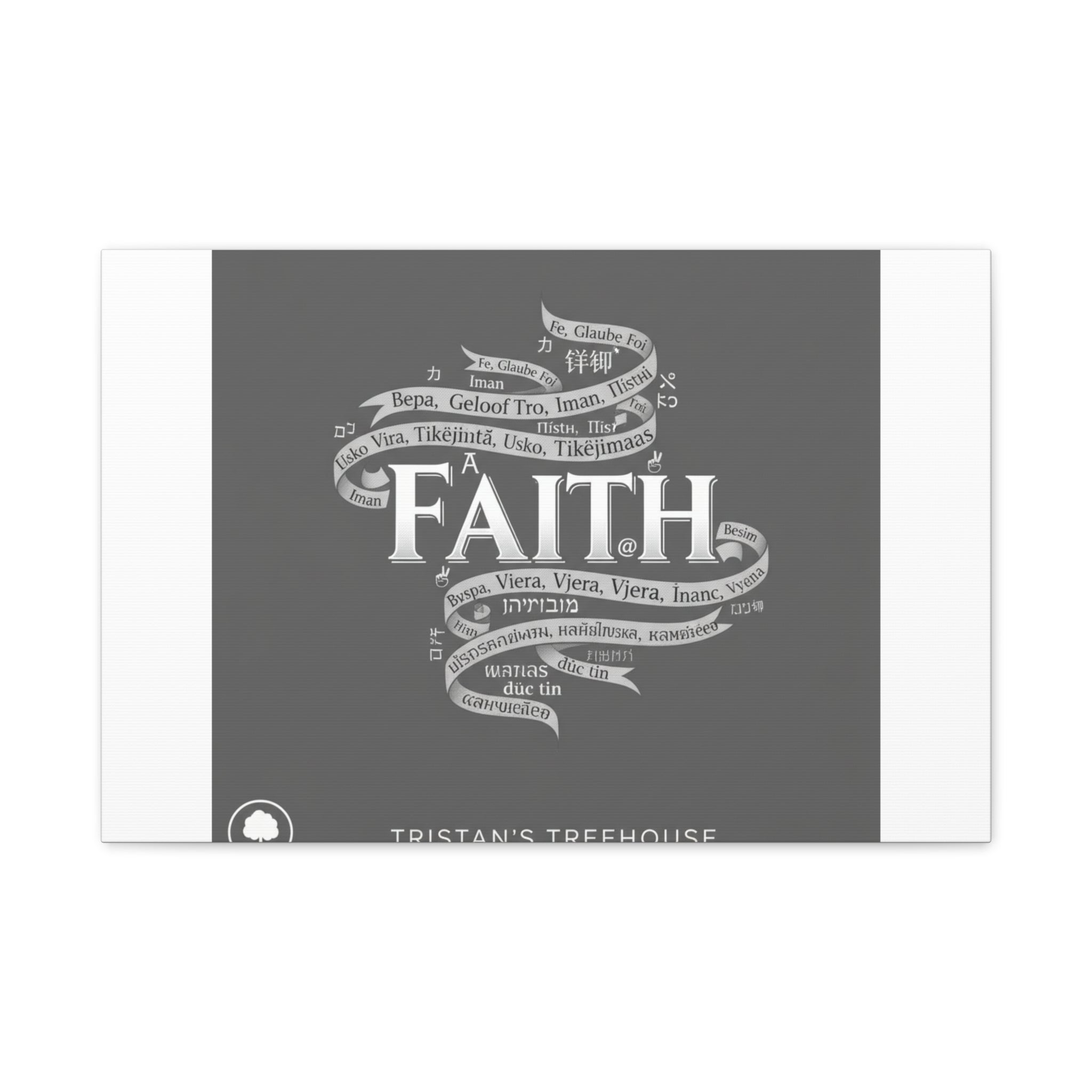 handwritten faith ribbon Canvas | sketch aesthetic, doodle design