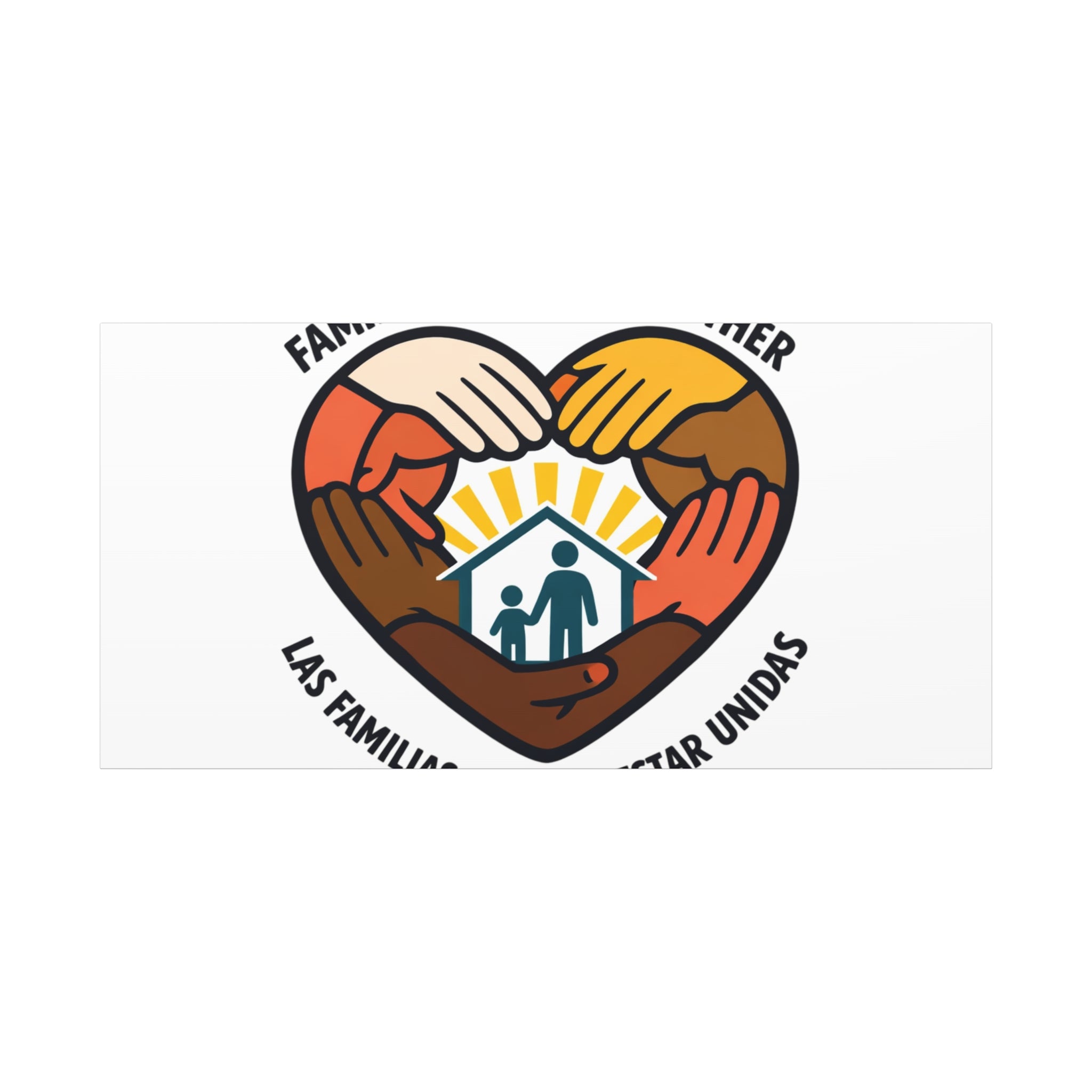 Families Belong Together Canvas, family unity solidarity, bilingual inclusive decor