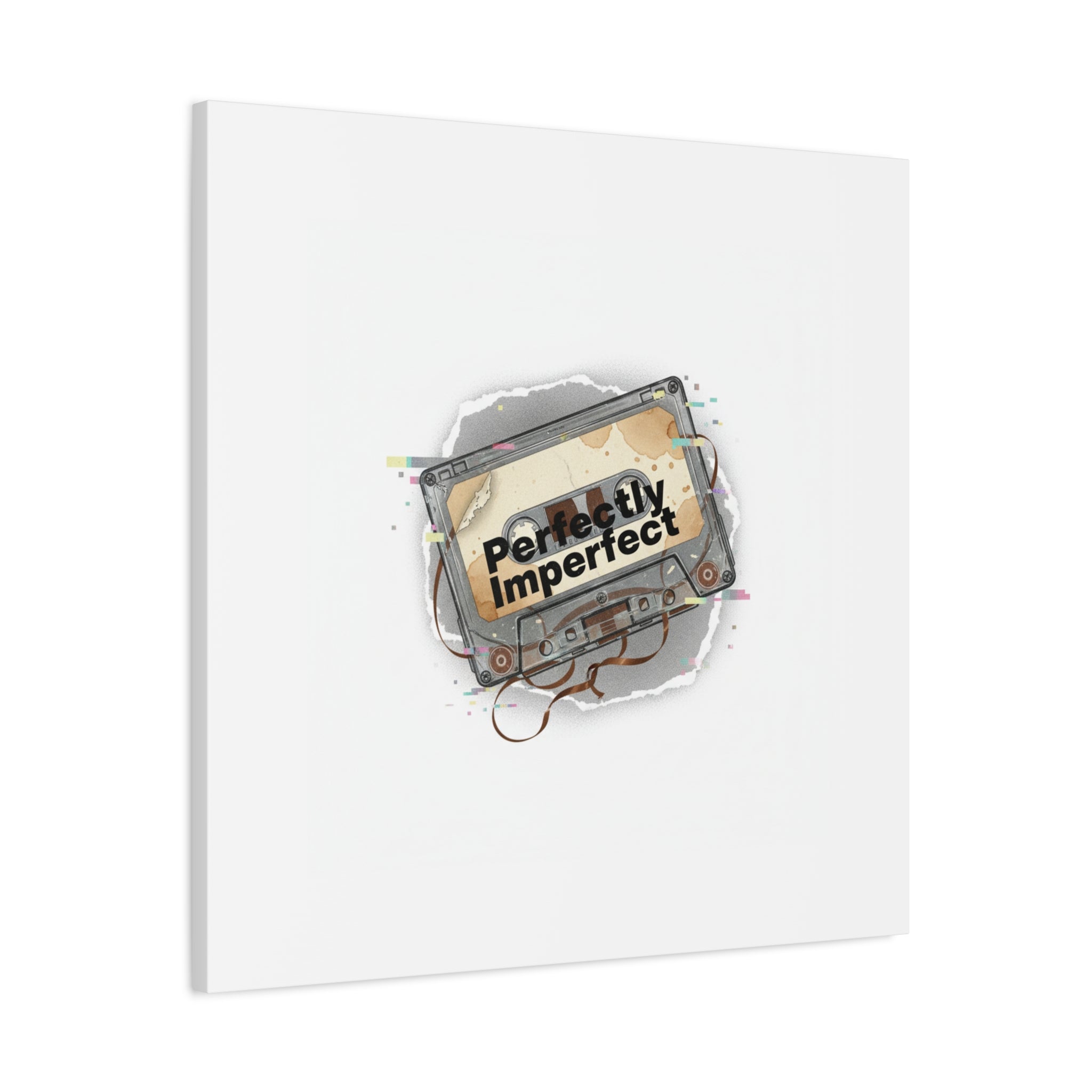 Perfectly Imperfect Cassette, Canvas Print | Analog Error, glitch art static