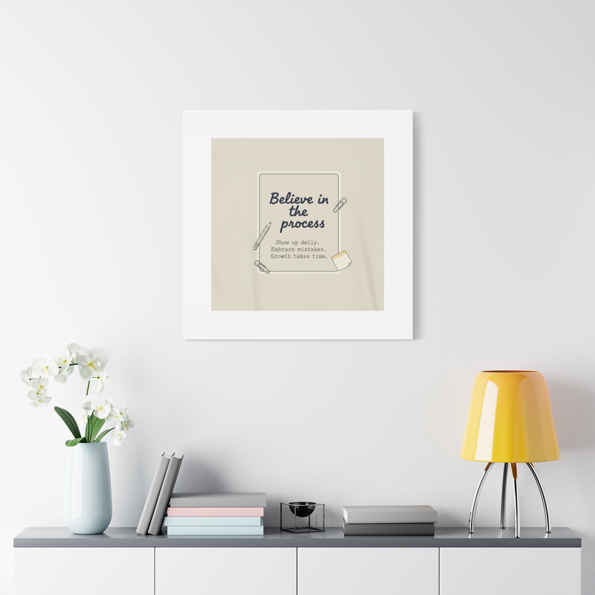 Believe in the Process Canvas | analogue note to self, handwritten reminder décor