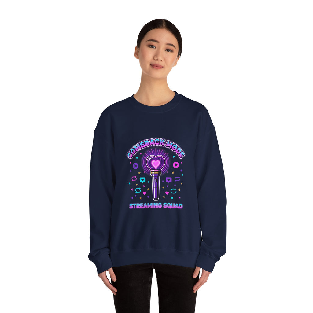 Comeback Mode Streaming Squad Crewneck, K-pop Comeback, Lightstick Fan Chant