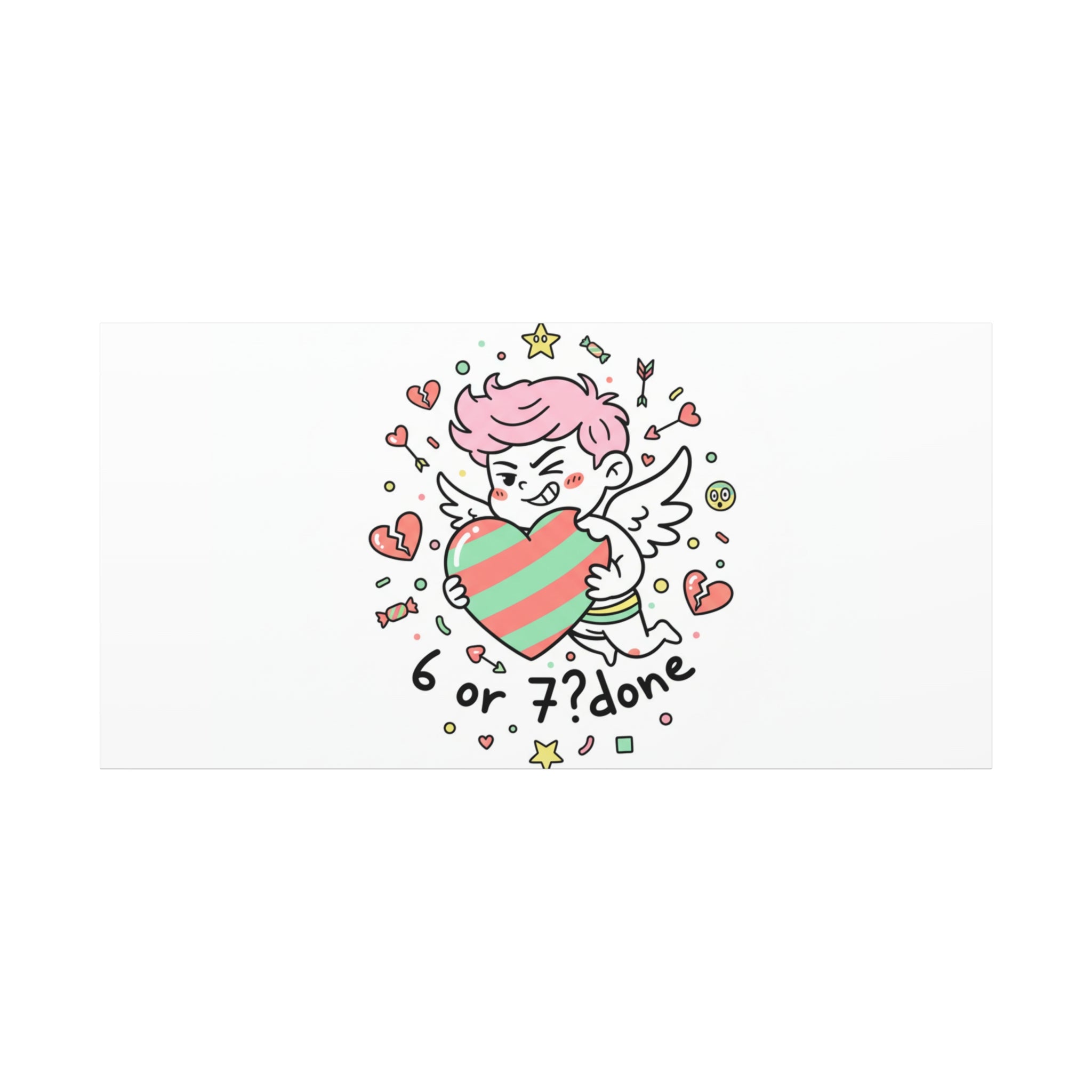 Weird Cupid heart illustration Canvas | Weird Valentine, quirky chaotic love