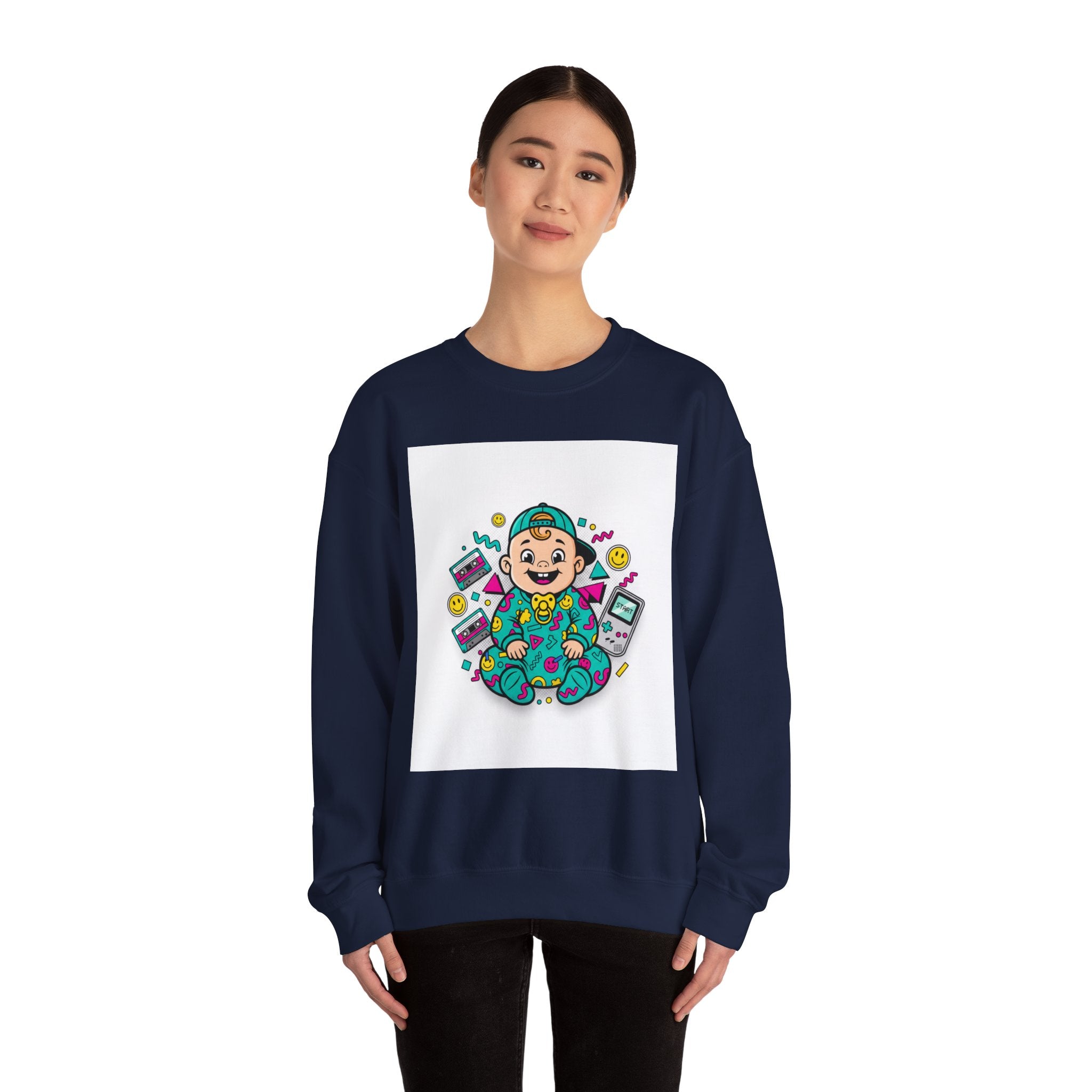 Retro Gamer Baby Crewneck Sweatshirt — Cute Arcade Controller Design