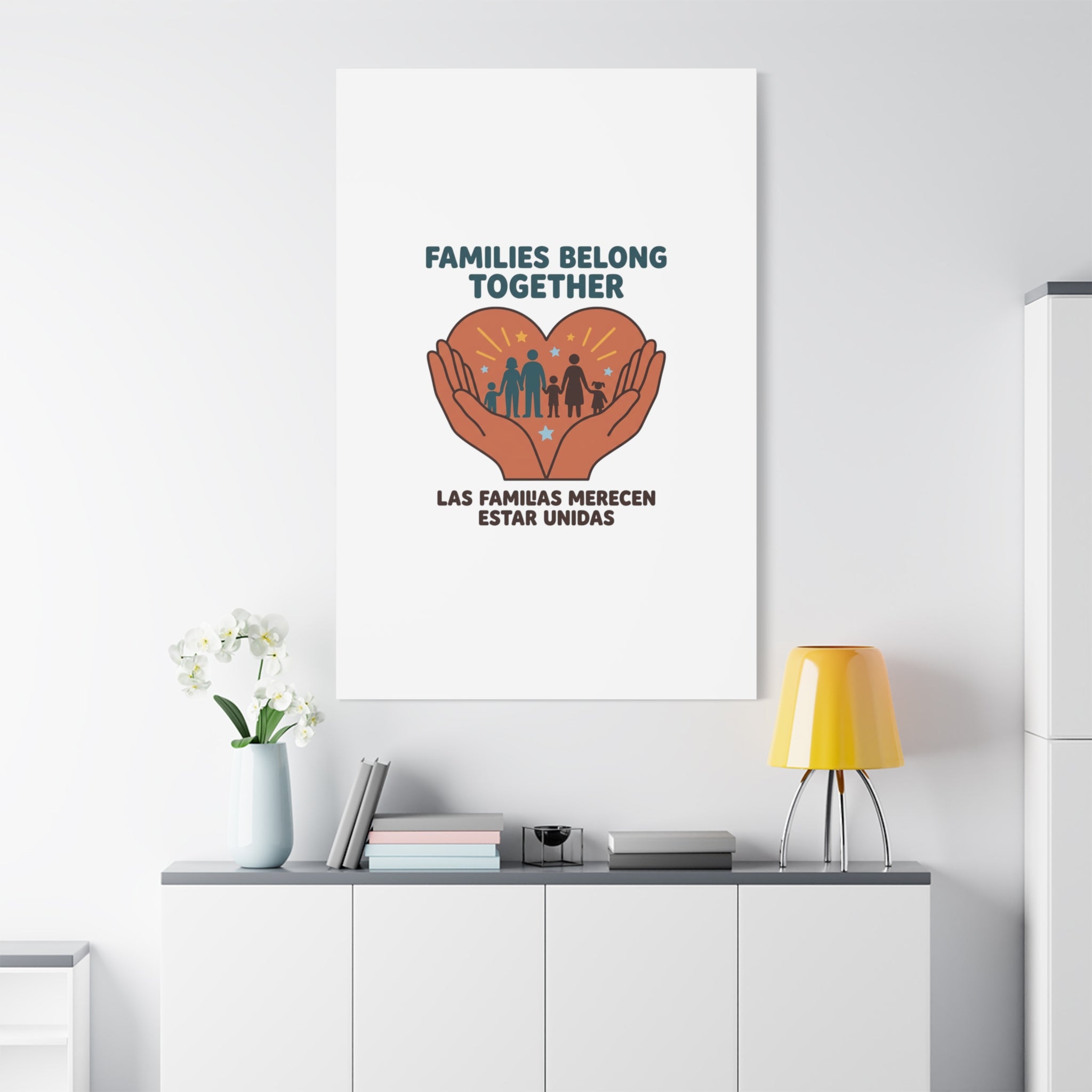 Families Belong Together Canvas | Family Unity, Bilingual Solidarity