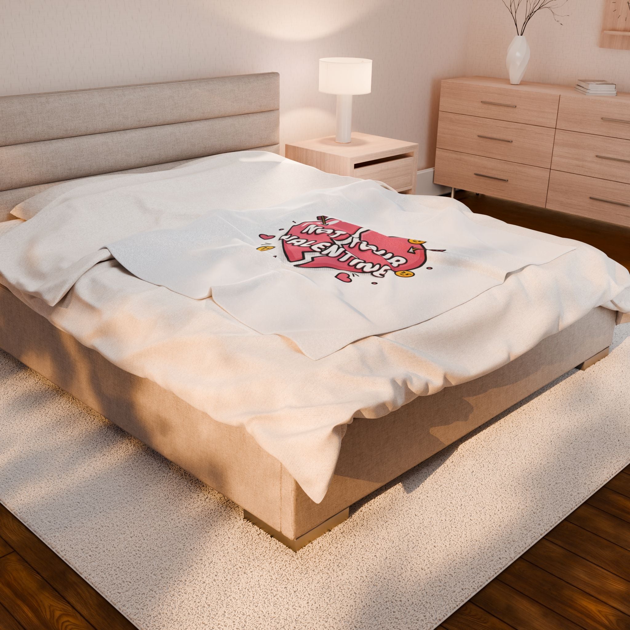 Not Your Valentine Velveteen Blanket | ironic valentines, sarcastic hearts
