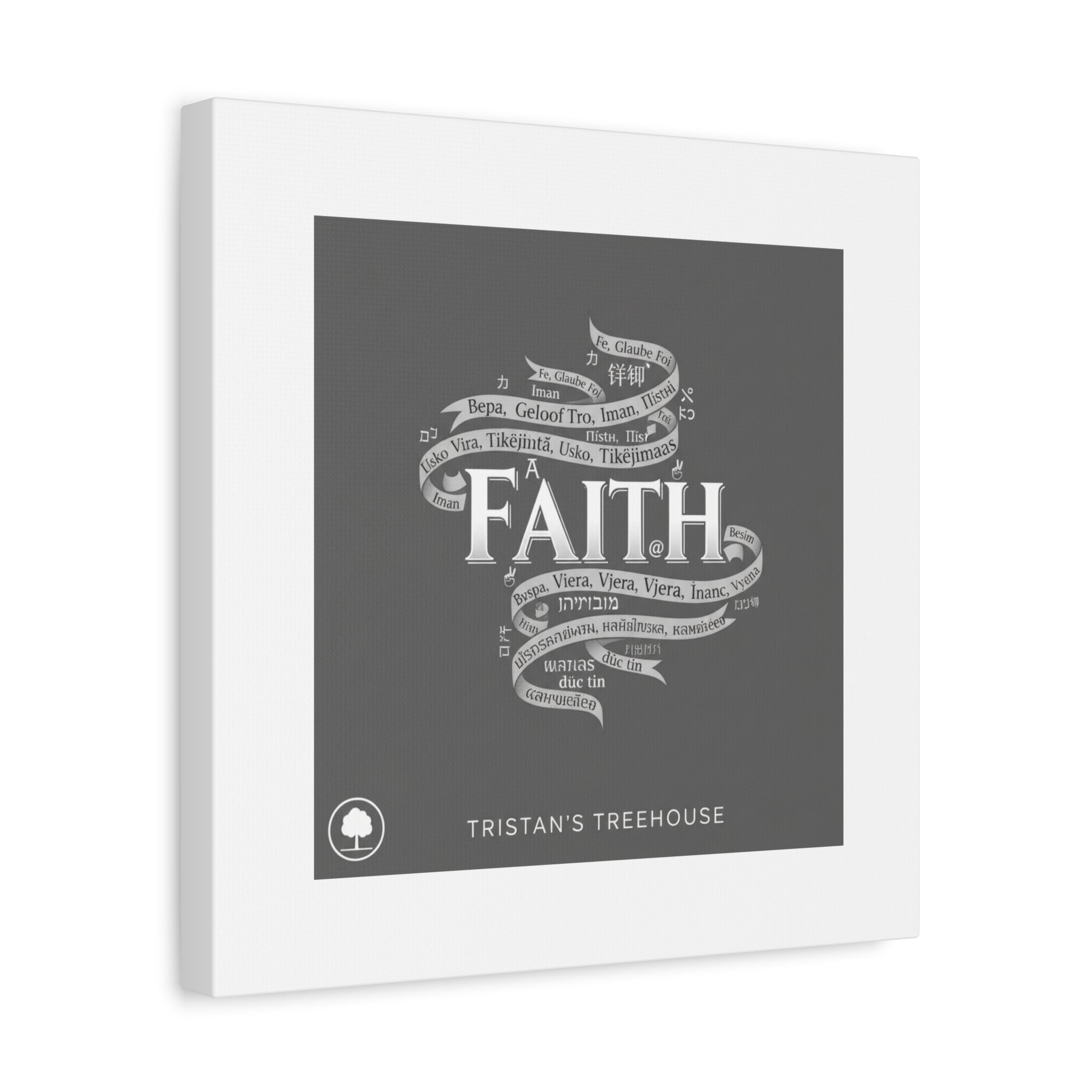 handwritten faith ribbon Canvas | sketch aesthetic, doodle design