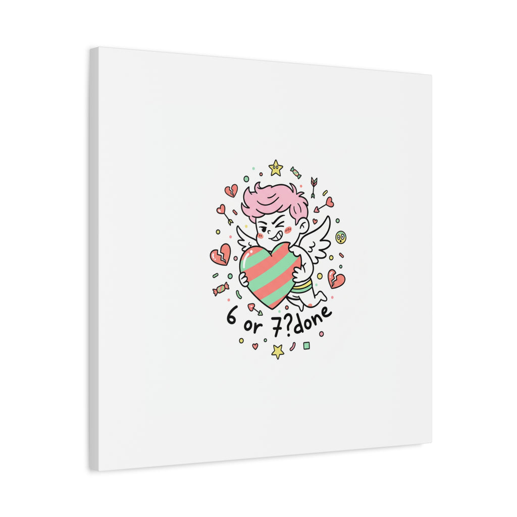 Weird Cupid heart illustration Canvas | Weird Valentine, quirky chaotic love