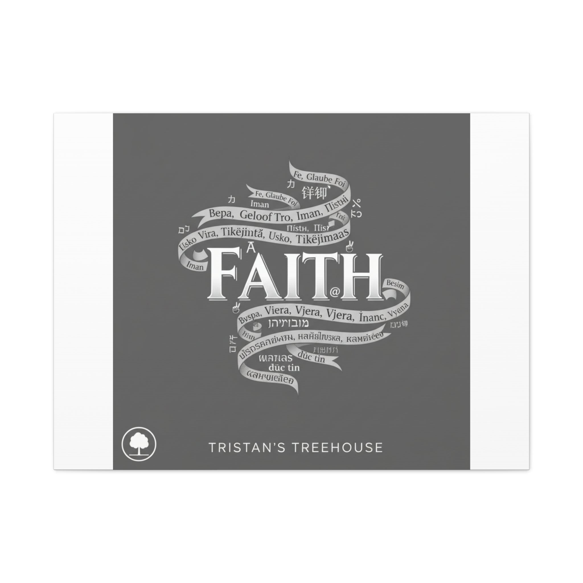 handwritten faith ribbon Canvas | sketch aesthetic, doodle design