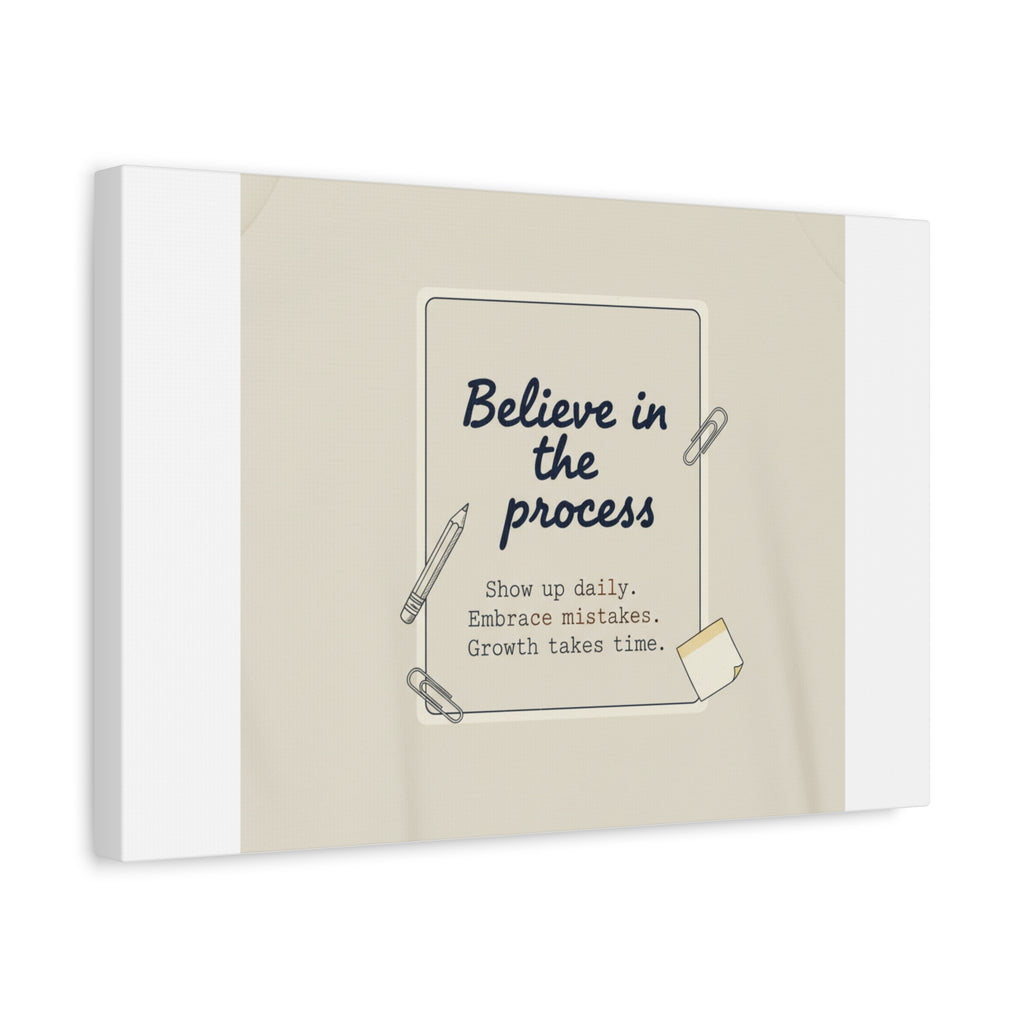 Believe in the Process Canvas | analogue note to self, handwritten reminder décor