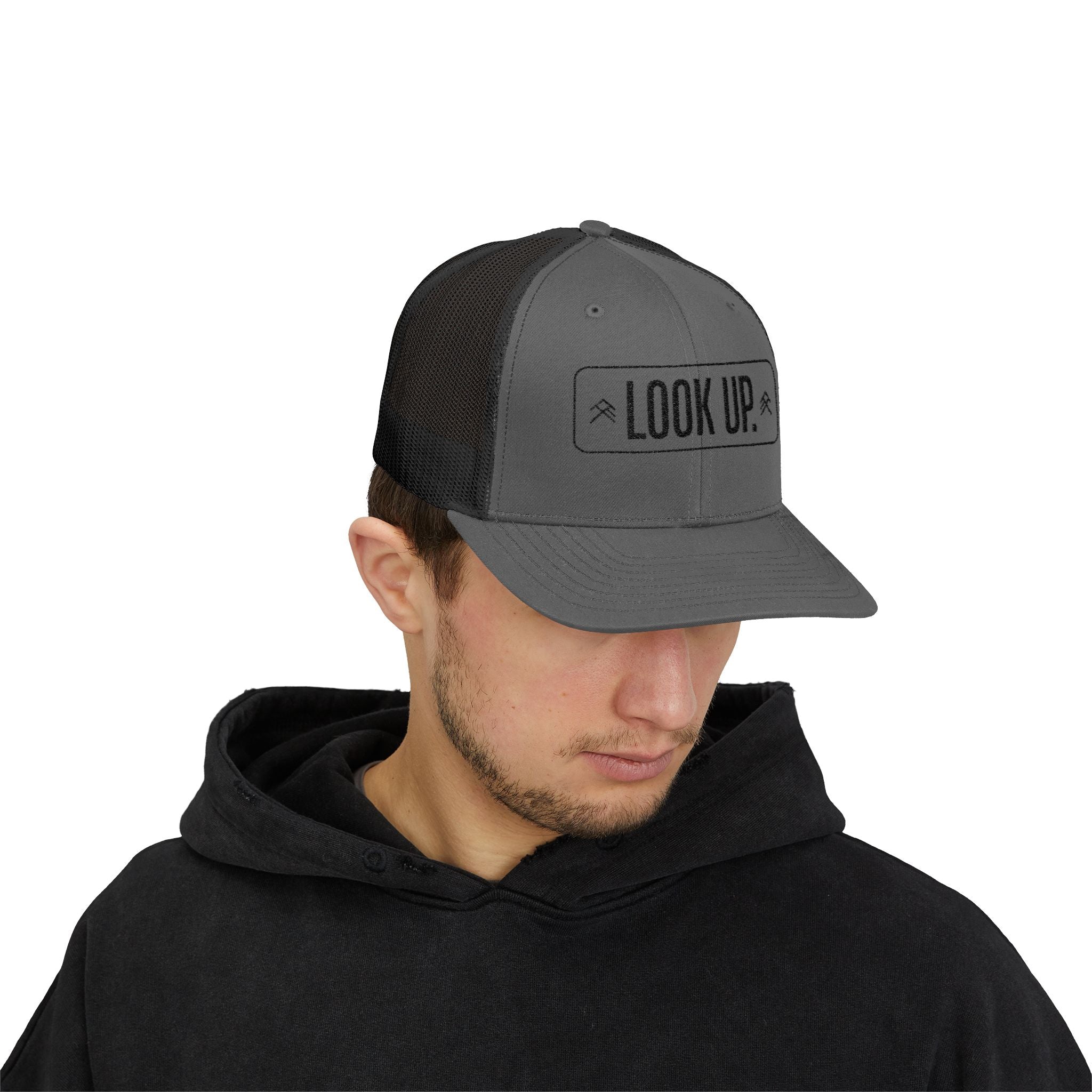 Look Up Trucker Cap — Embroidered Snapback Hat