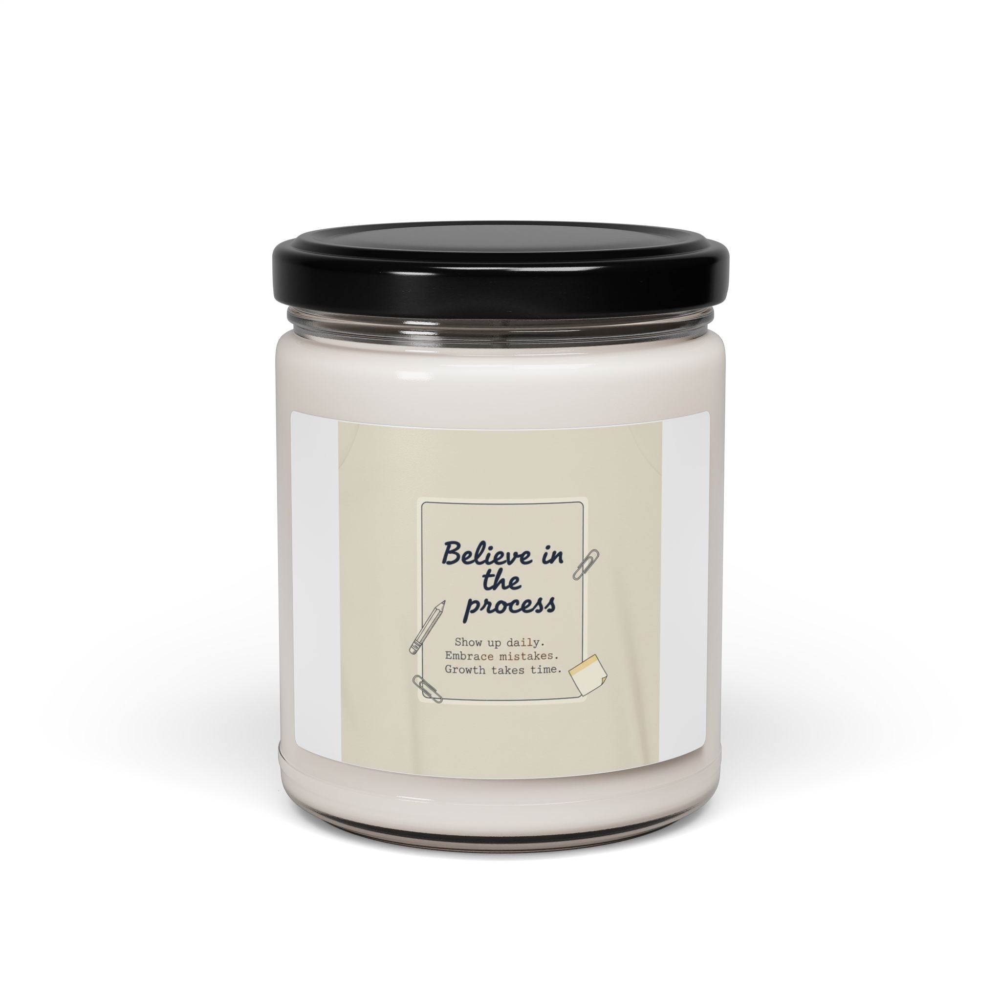 Believe in the Process Candle | Note to Self soy candle, paper note design