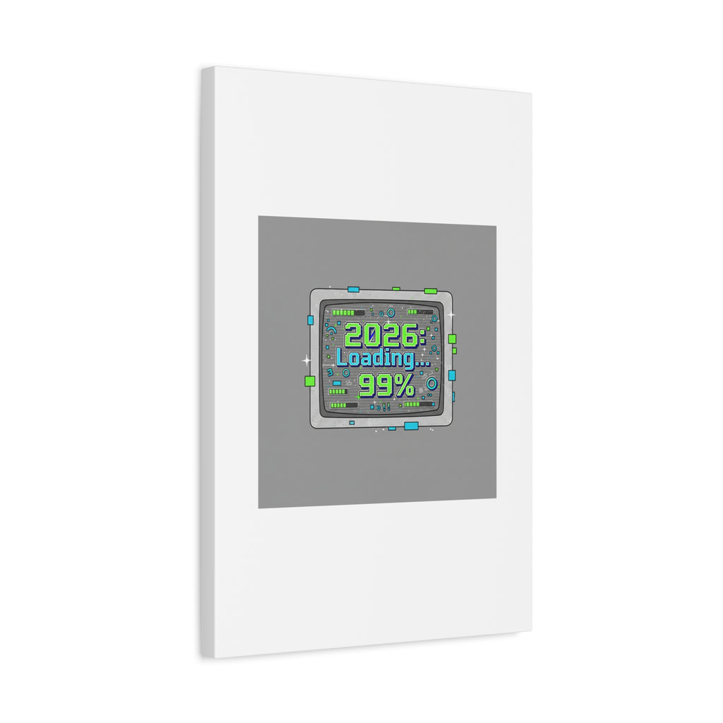 2026 Loading 99% Canvas | NYE countdown, retro system interface