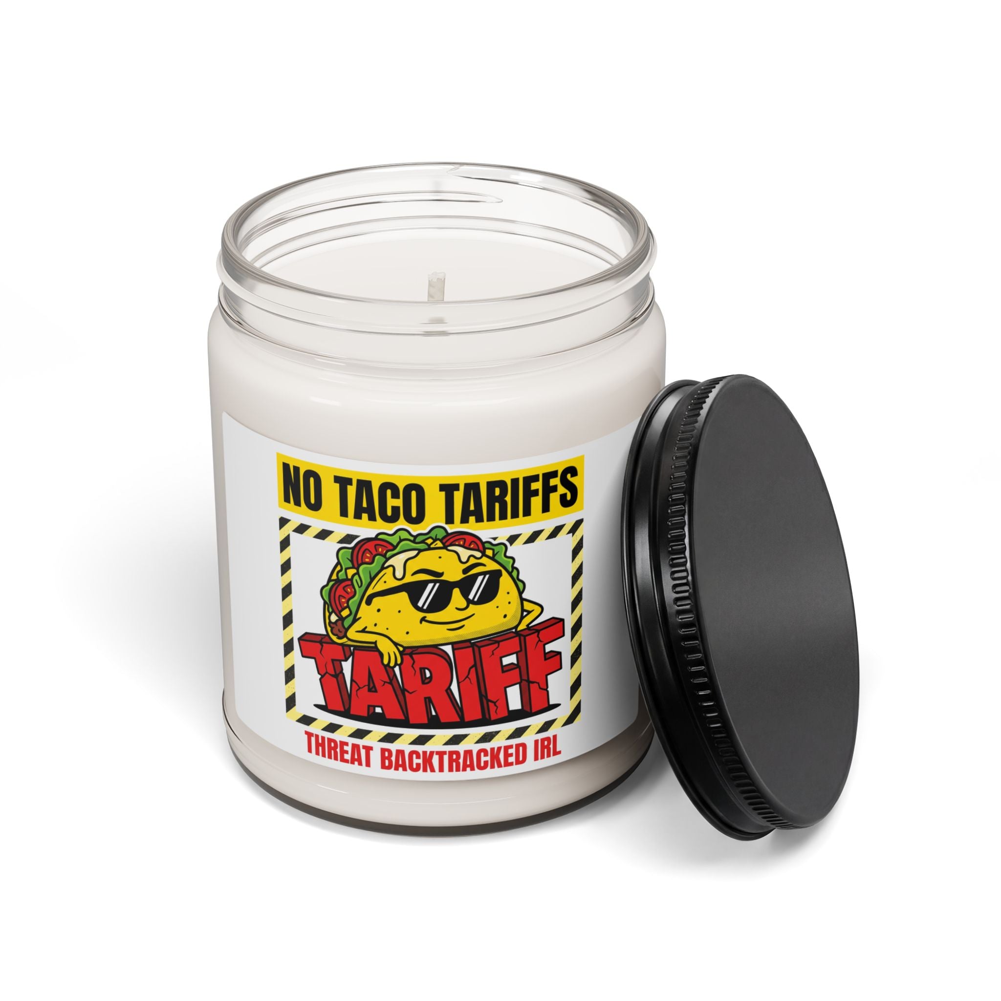 No Taco Tariffs Candle | Scented Soy, Political Taco Pun, Tariff Meme