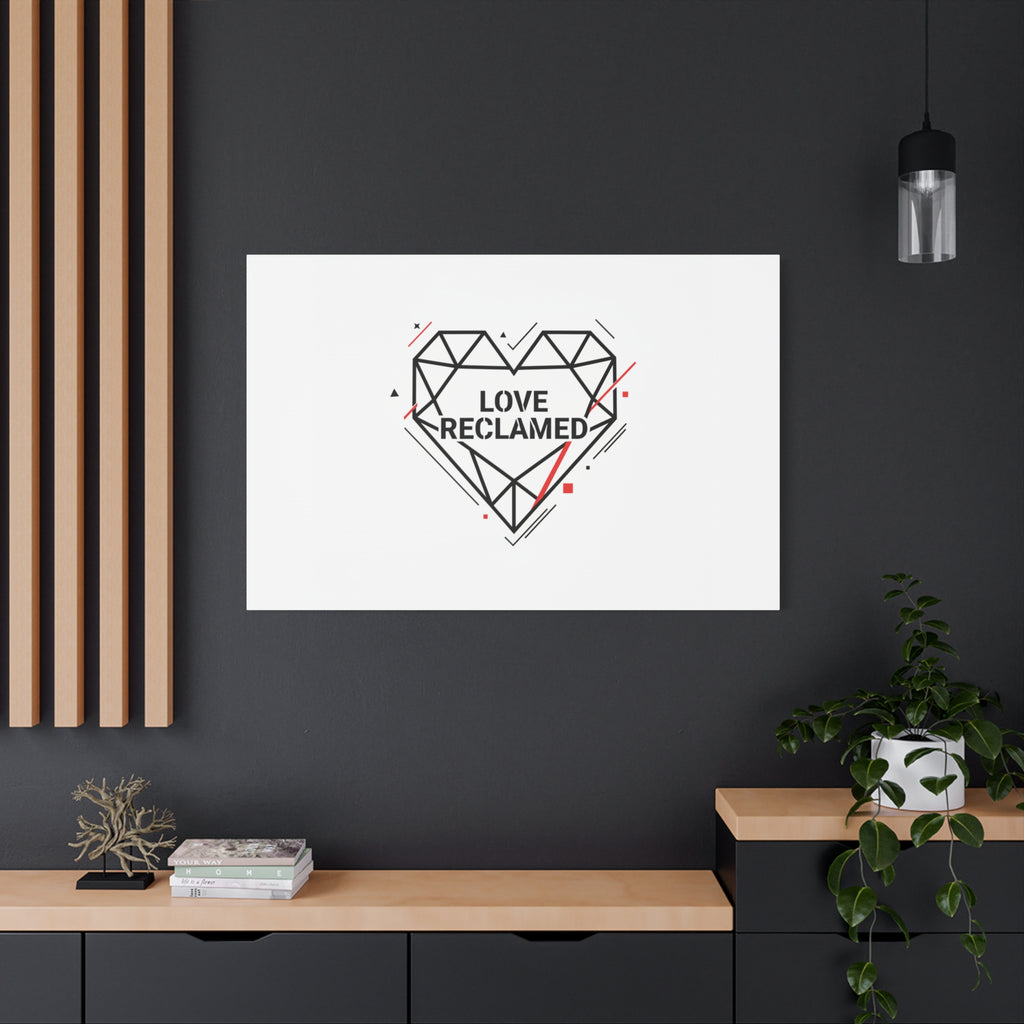 Love Reclaimed Canvas | modern heart design, minimalist love icon