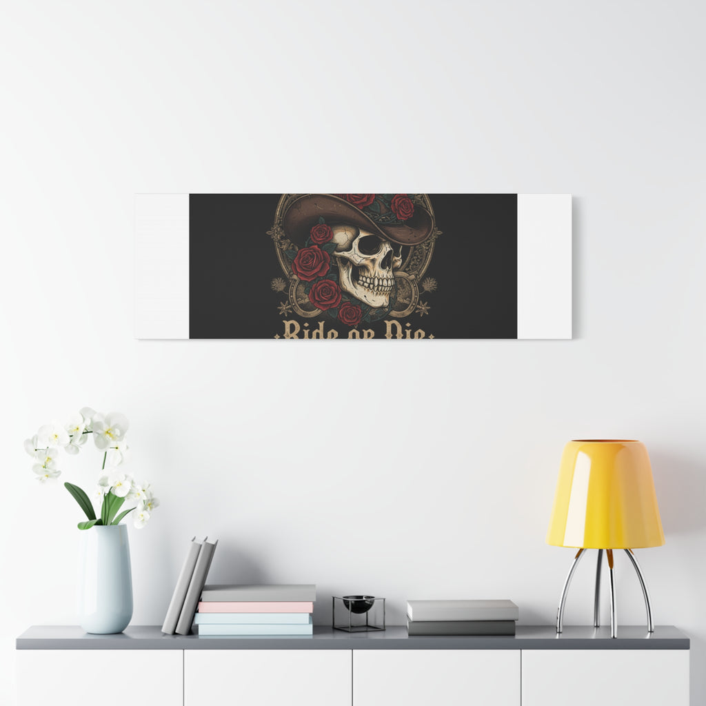 Ride or Die Skull Canvas | Western Skull Art, Gothic Americana
