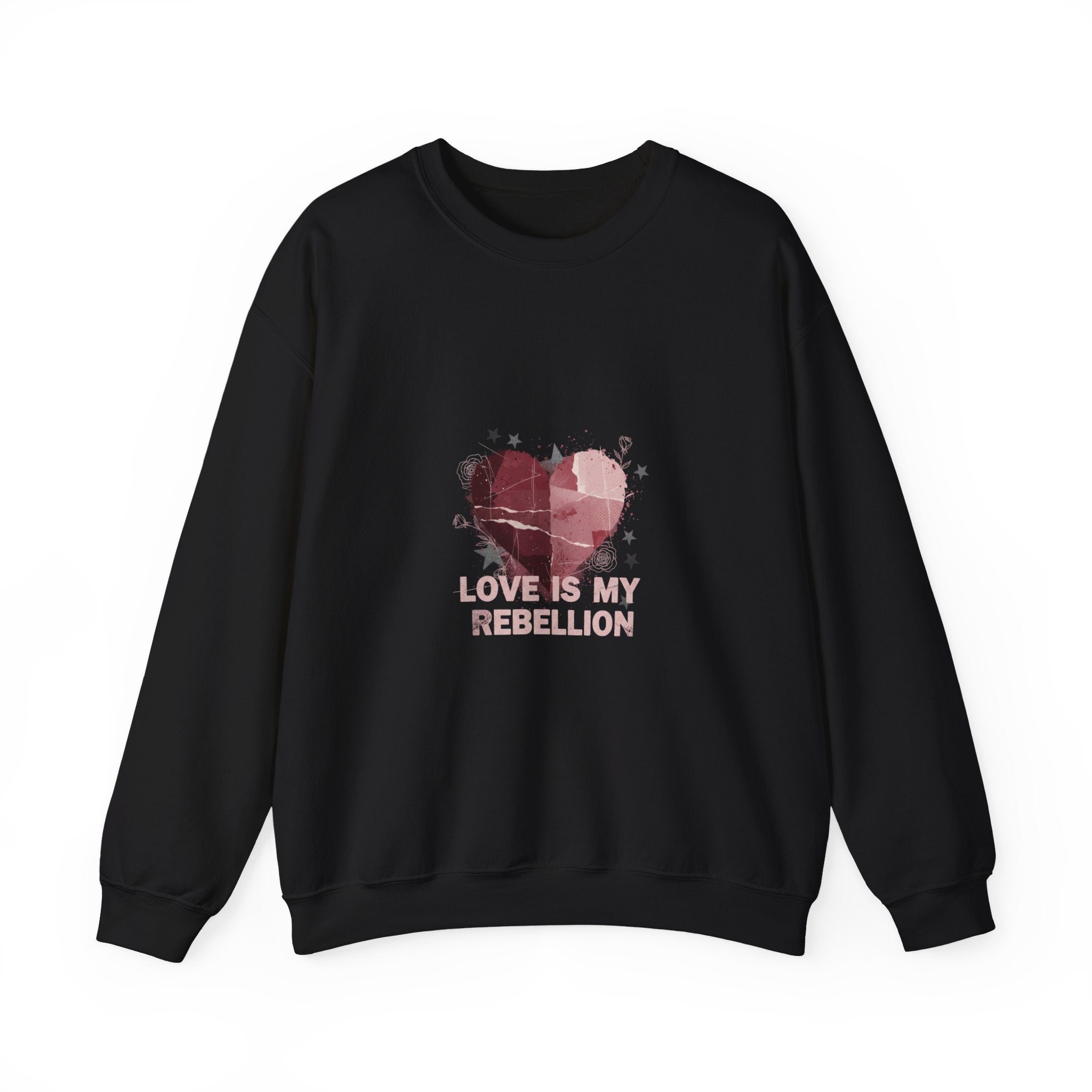Love Is My Rebellion Sweatshirt | soft grunge heart, distressed punk heart design