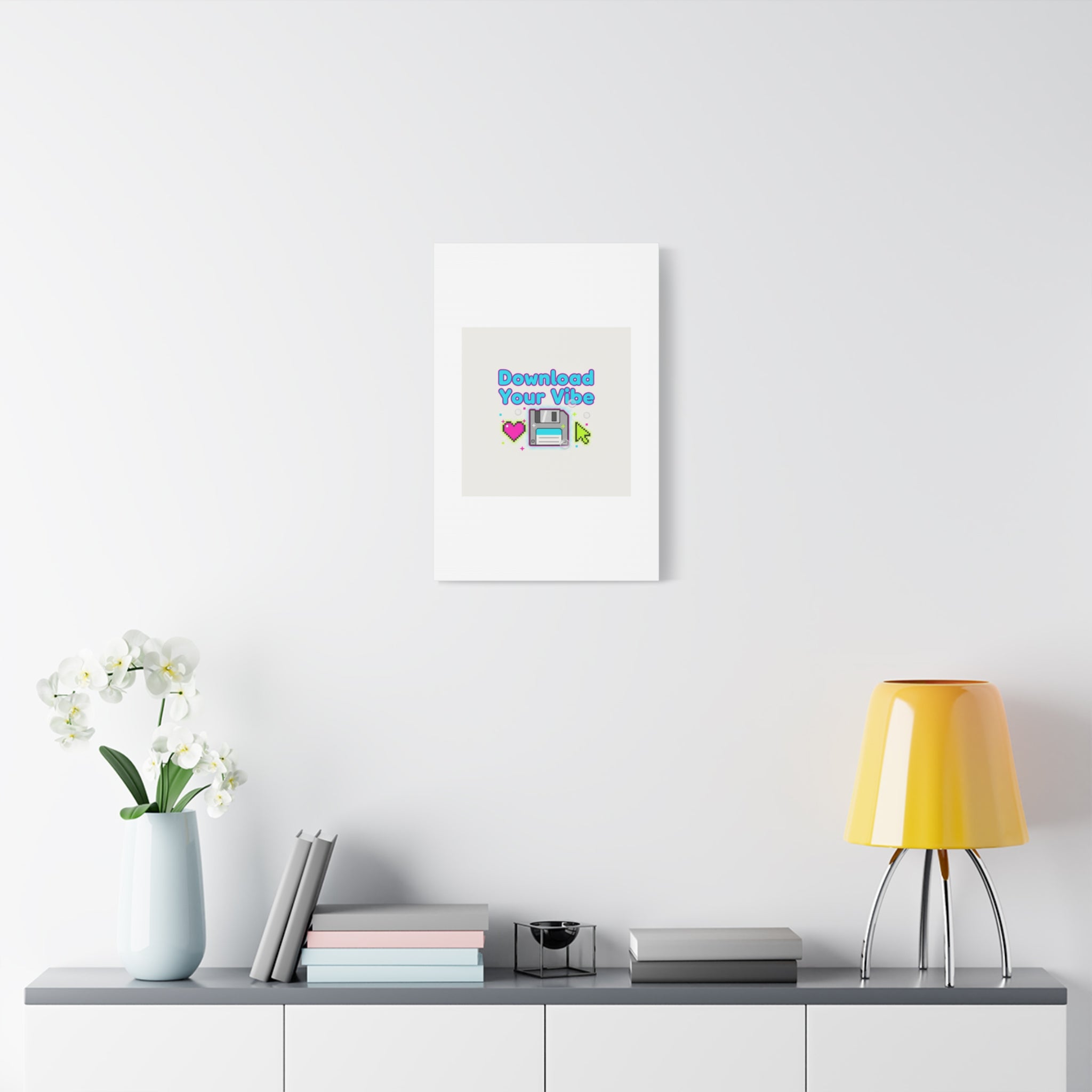 Download Your Vibe Canvas | Y2K Retro Tech, Pixel Floppy Disk Poster