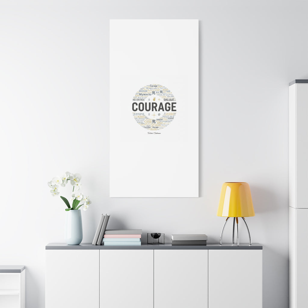 Courage Word Cloud Canvas | Fresh-Start Minimalism art print
