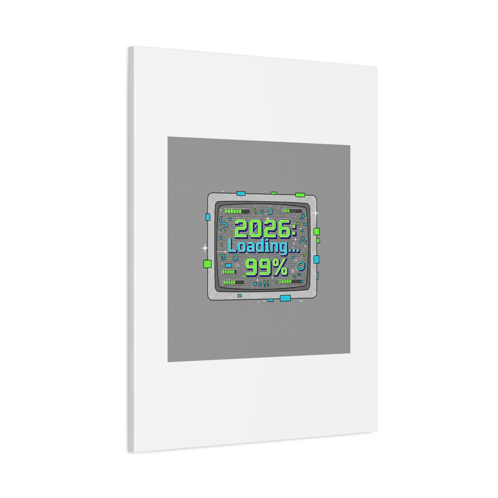 2026 Loading 99% Canvas | NYE countdown, retro system interface