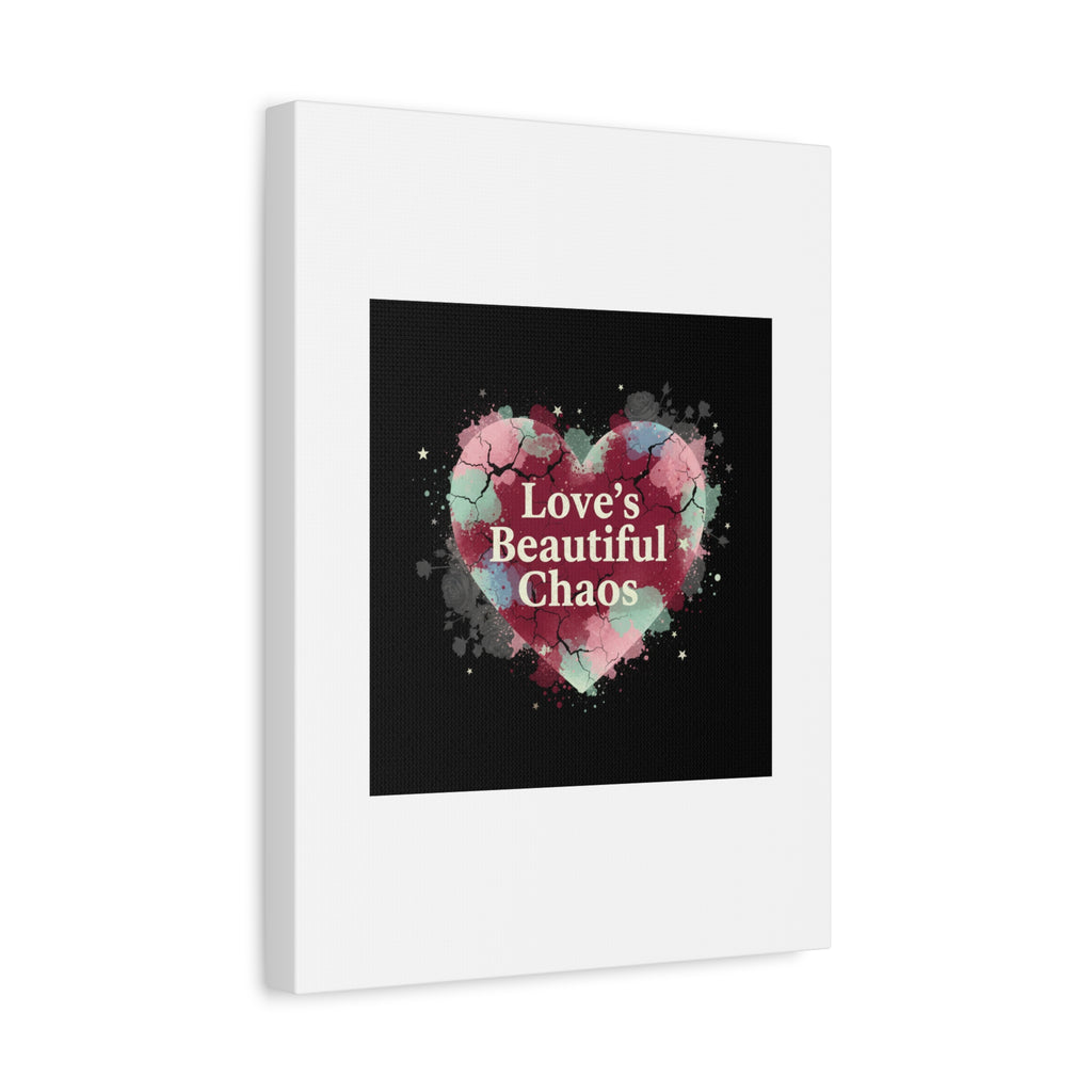 Love's Beautiful Chaos Canvas Print | Soft Grunge Hearts, Distressed Heart Art