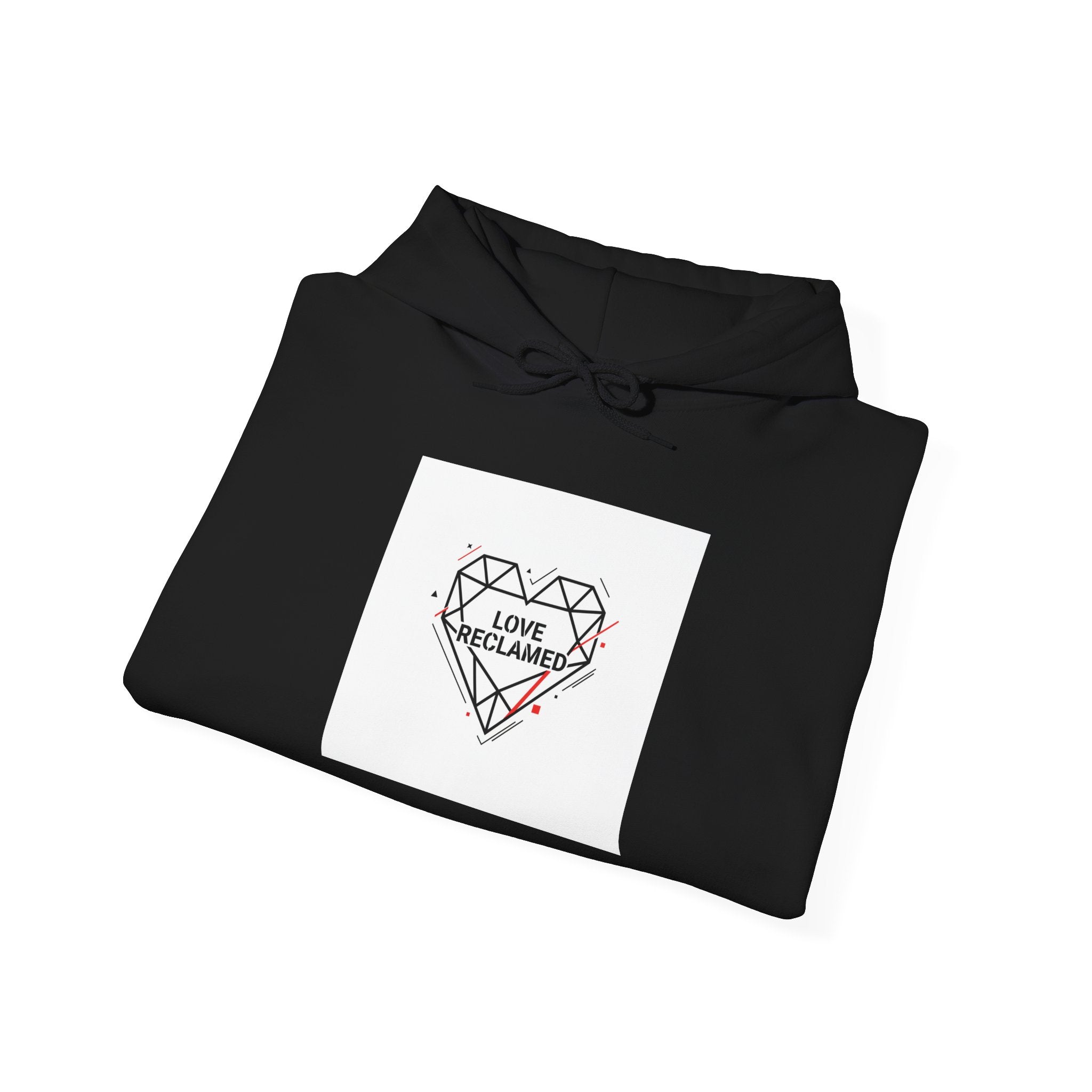 Minimal Geometric Heart Hoodie | modern heart design, punk heart
