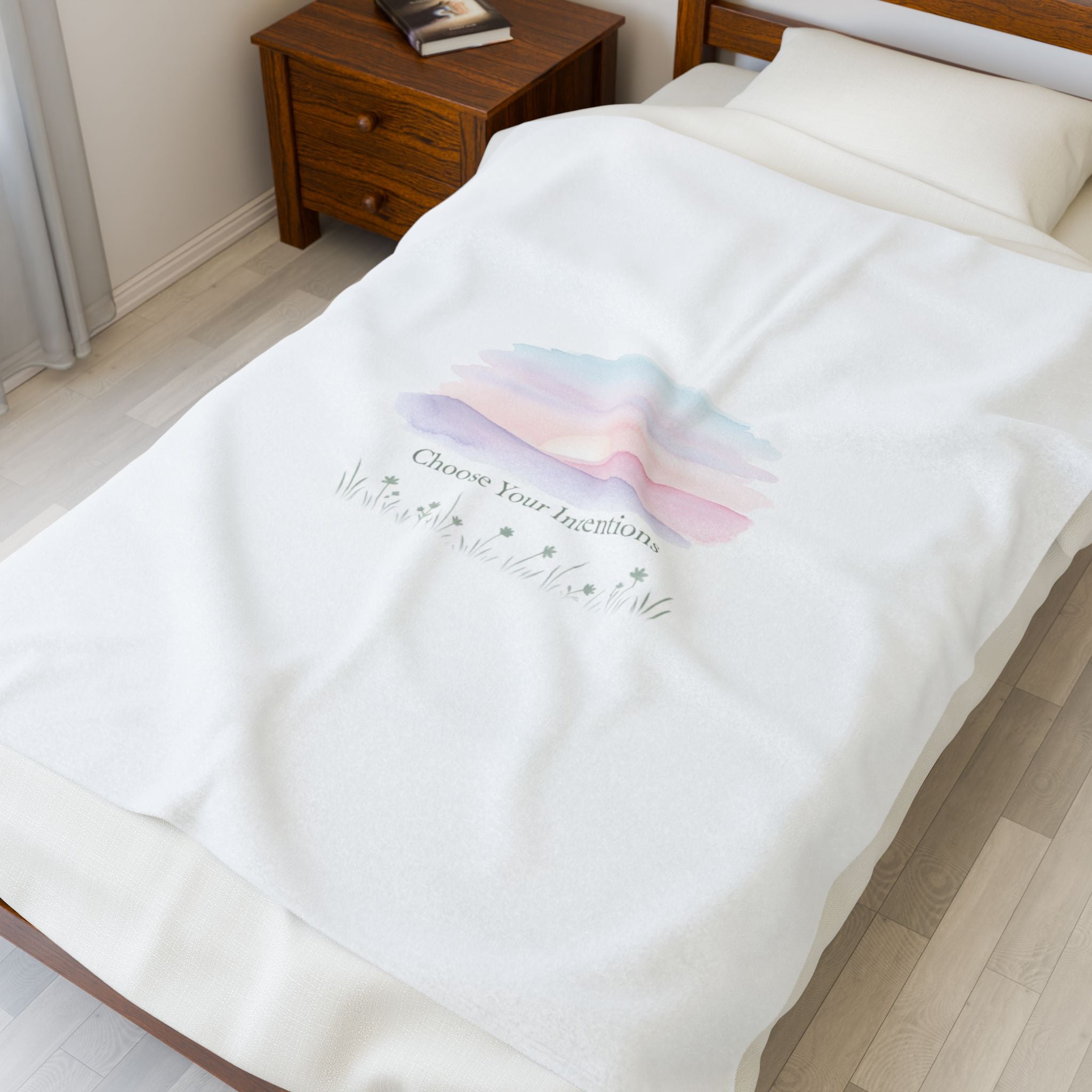 Choose Your Intentions Blanket | intention sticker, gentle resolution art