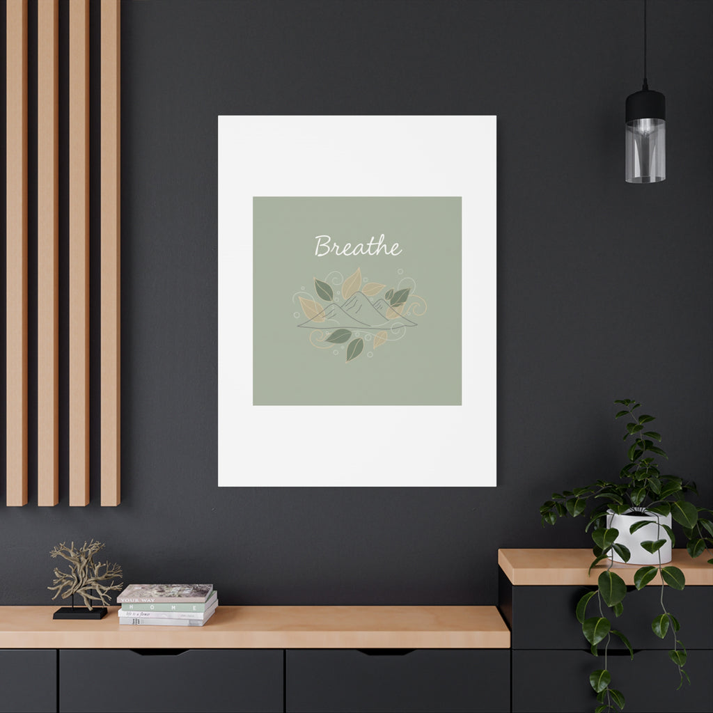 Breathe Mountain Line Canvas | Nature Symbols, Minimal Forest Wall Art