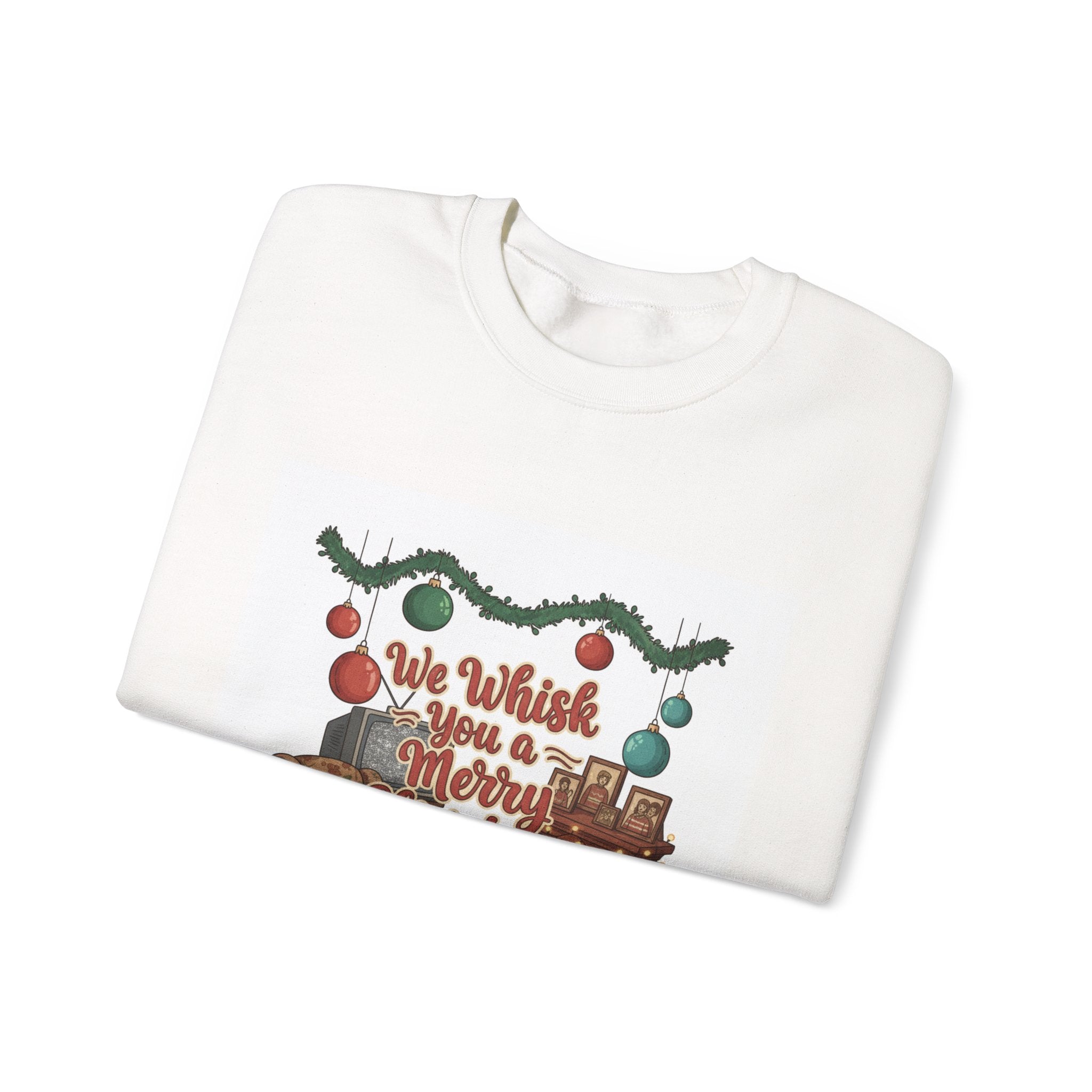 Vintage Holiday Print Crewneck Sweatshirt | Retro Christmas Decor, heirloom ornaments art