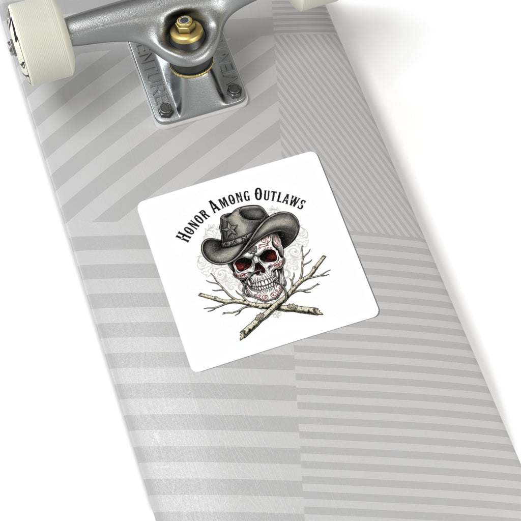 Honor Among Outlaws Sticker | Western Skull Art, Gothic Americana