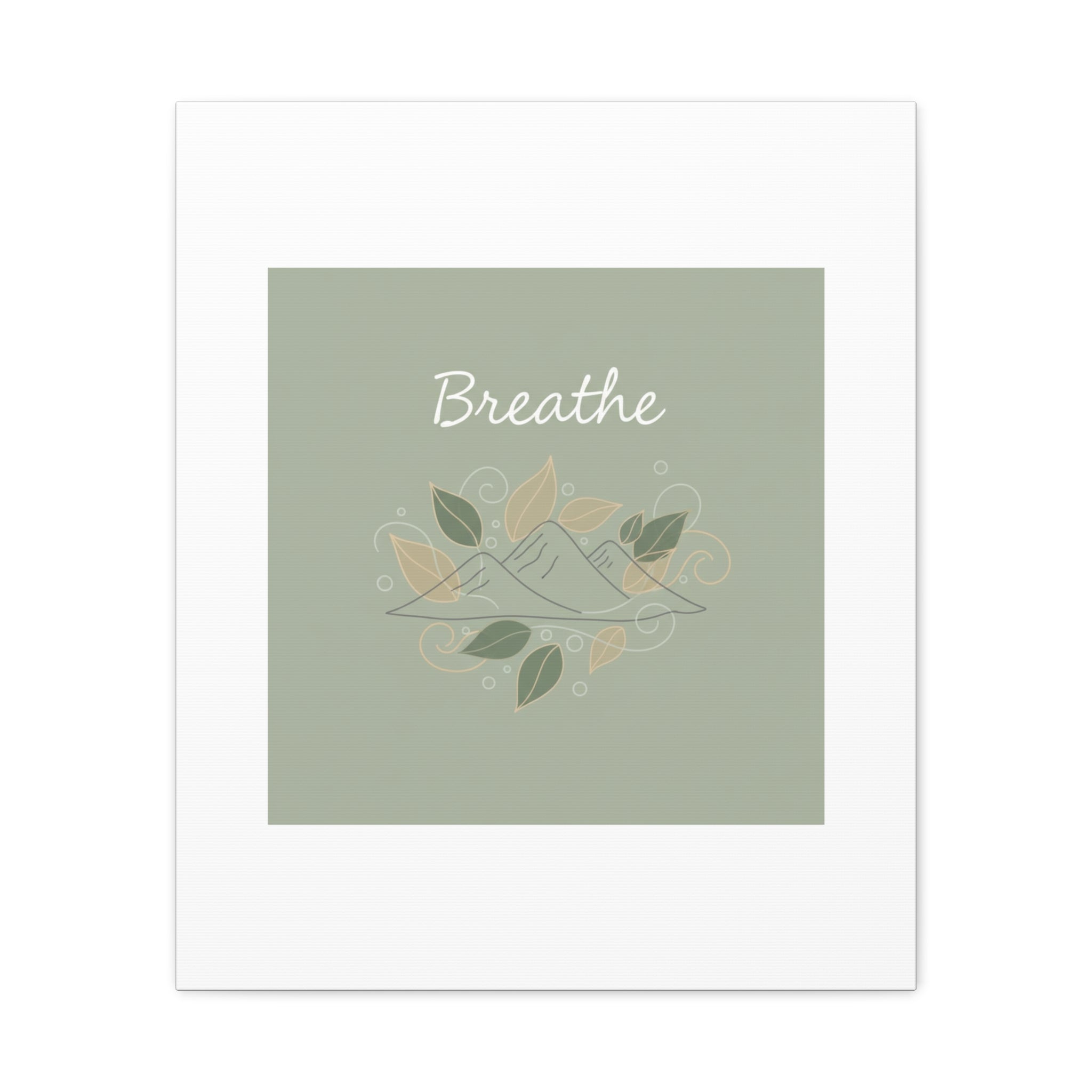 Breathe Mountain Line Canvas | Nature Symbols, Minimal Forest Wall Art