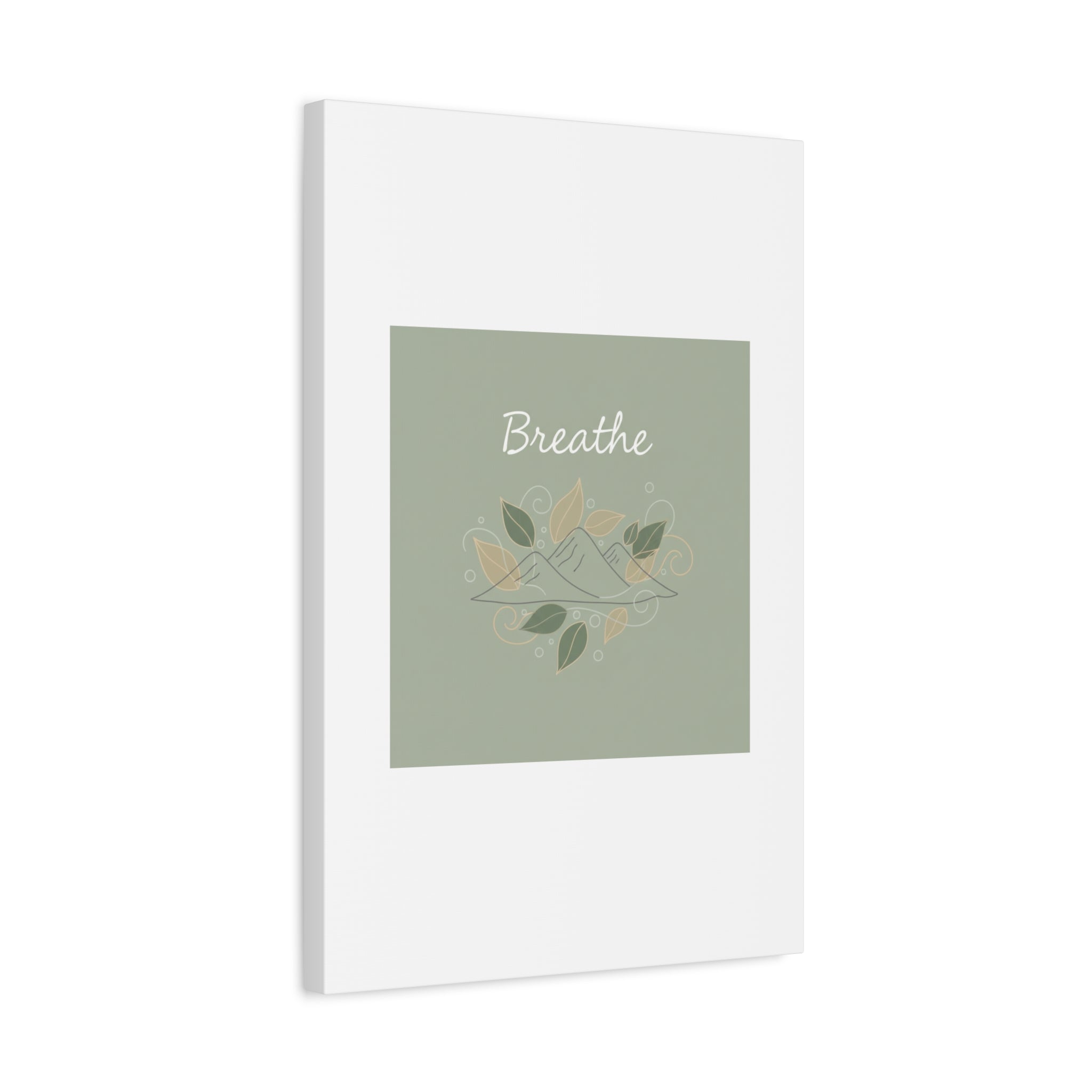 Breathe Mountain Line Canvas | Nature Symbols, Minimal Forest Wall Art