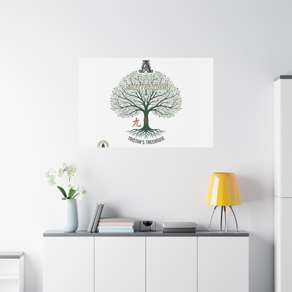 Handwritten Doodle Tree Canvas | Matte Stretched Wall Art