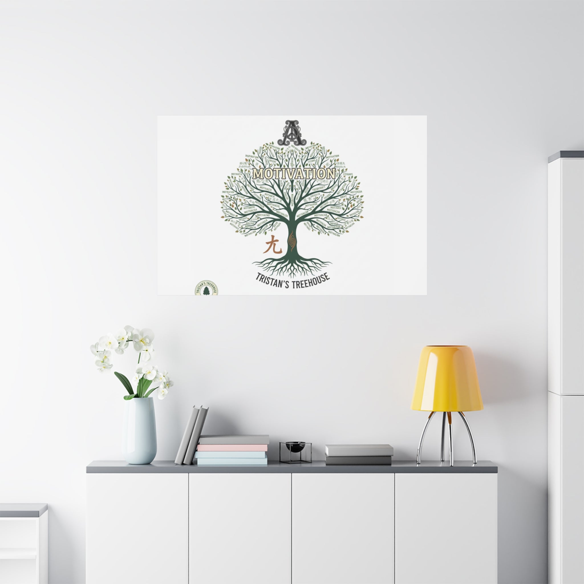 Handwritten Doodle Tree Canvas | Matte Stretched Wall Art