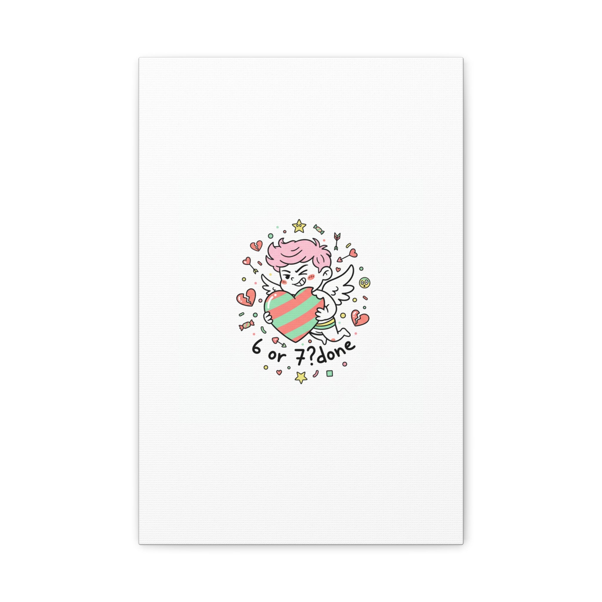 Weird Cupid heart illustration Canvas | Weird Valentine, quirky chaotic love