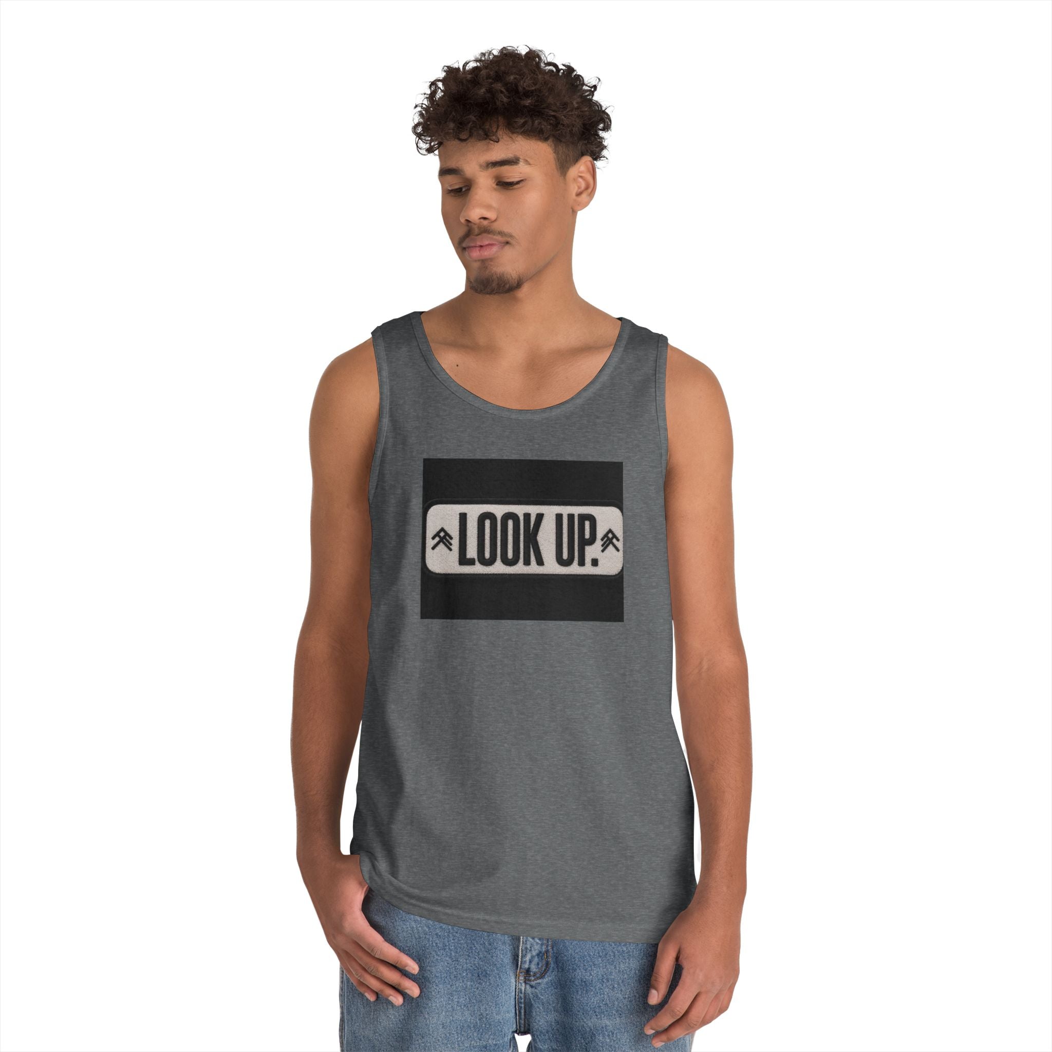 Look Up Tank Top — Inspirational Graphic Tank for Outdoors & Mindfulness