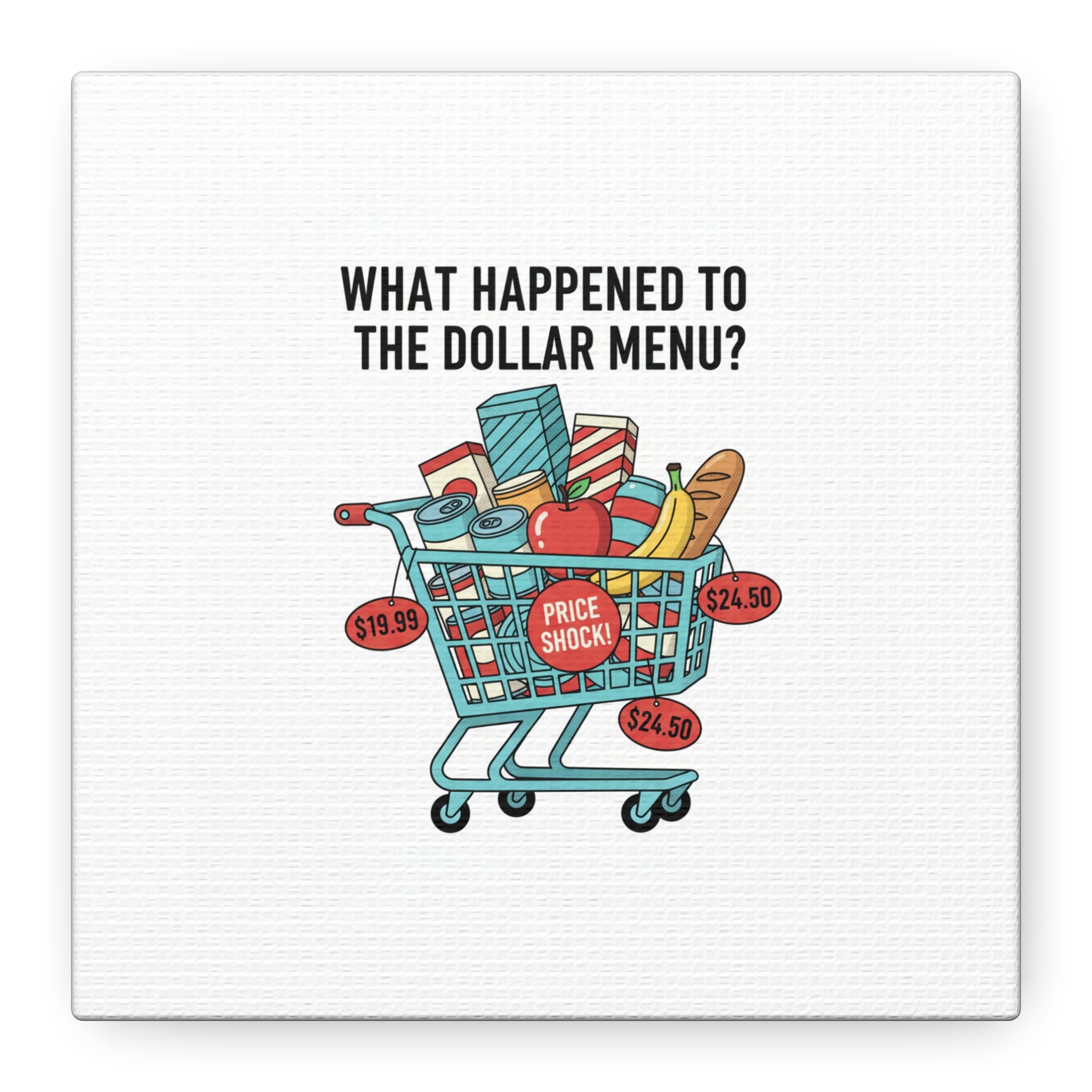 What Happened to the Dollar Menu? Canvas | Grocery Prices Meme, Price Shock Wall Art