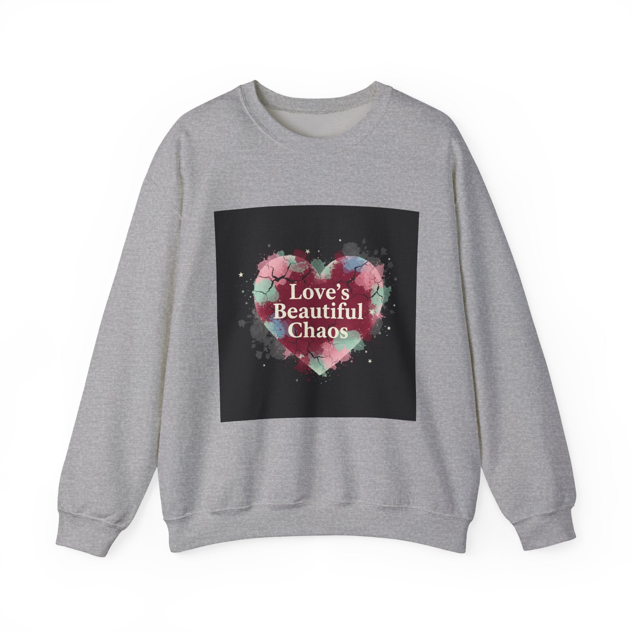 Love's Beautiful Chaos Sweatshirt | soft grunge heart, distressed collage