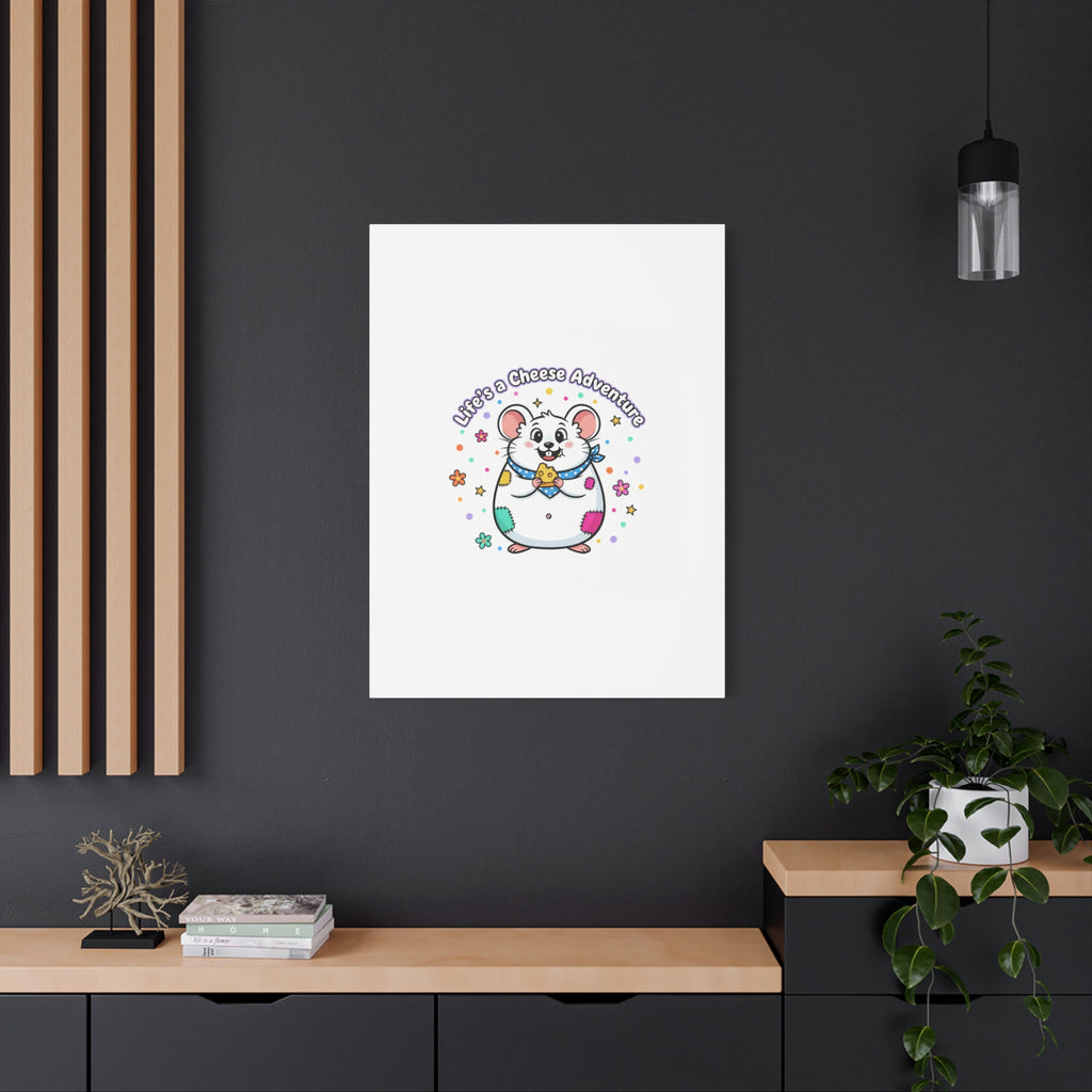 Life's a Cheese Adventure Canvas | Rodent-Core rat art print