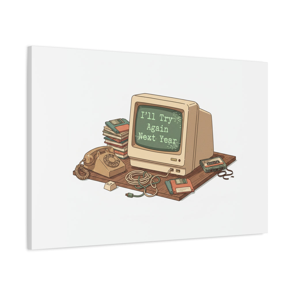 I’ll Try Again Next Year Canvas | Resolution Joke, January Burnout Poster