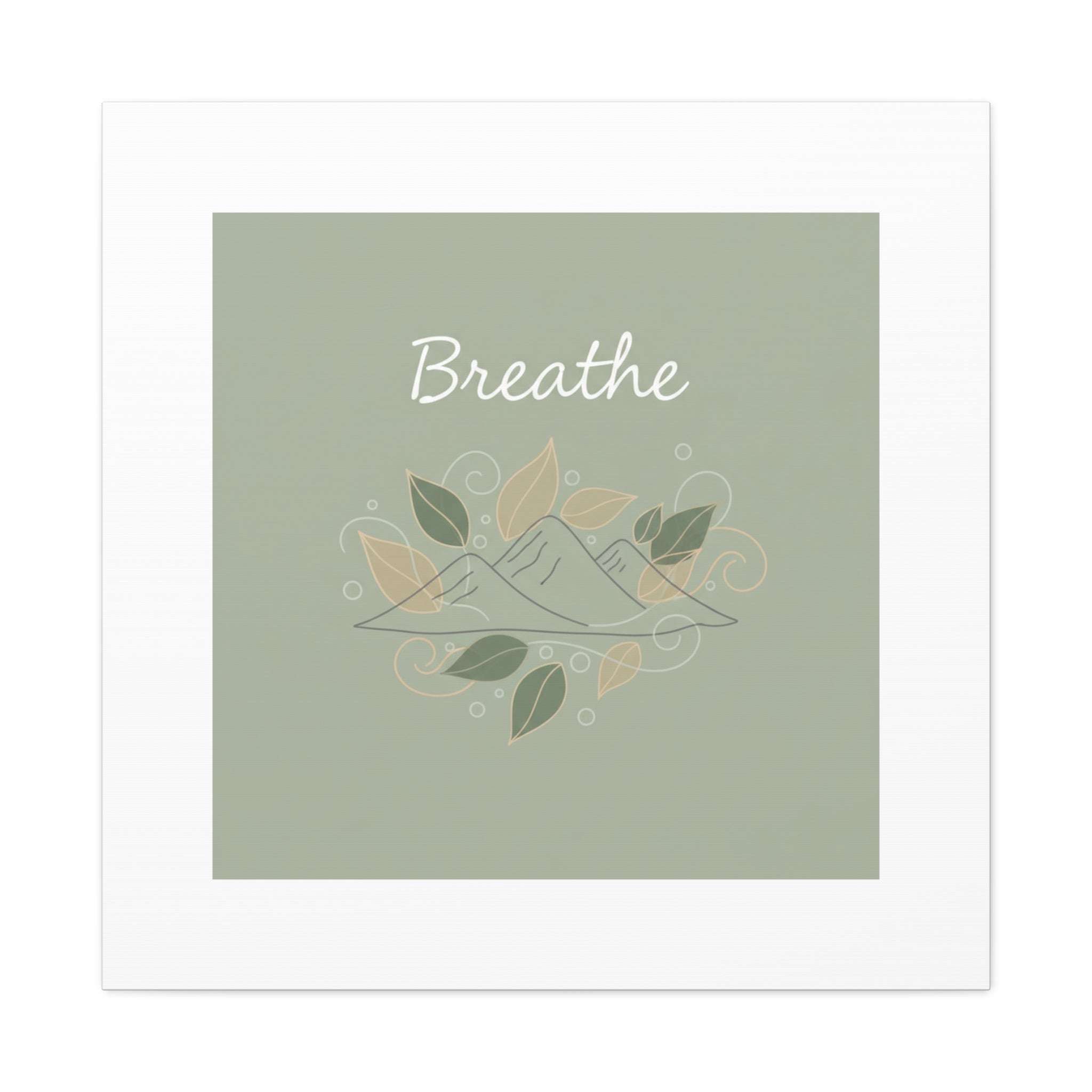 Breathe Mountain Line Canvas | Nature Symbols, Minimal Forest Wall Art