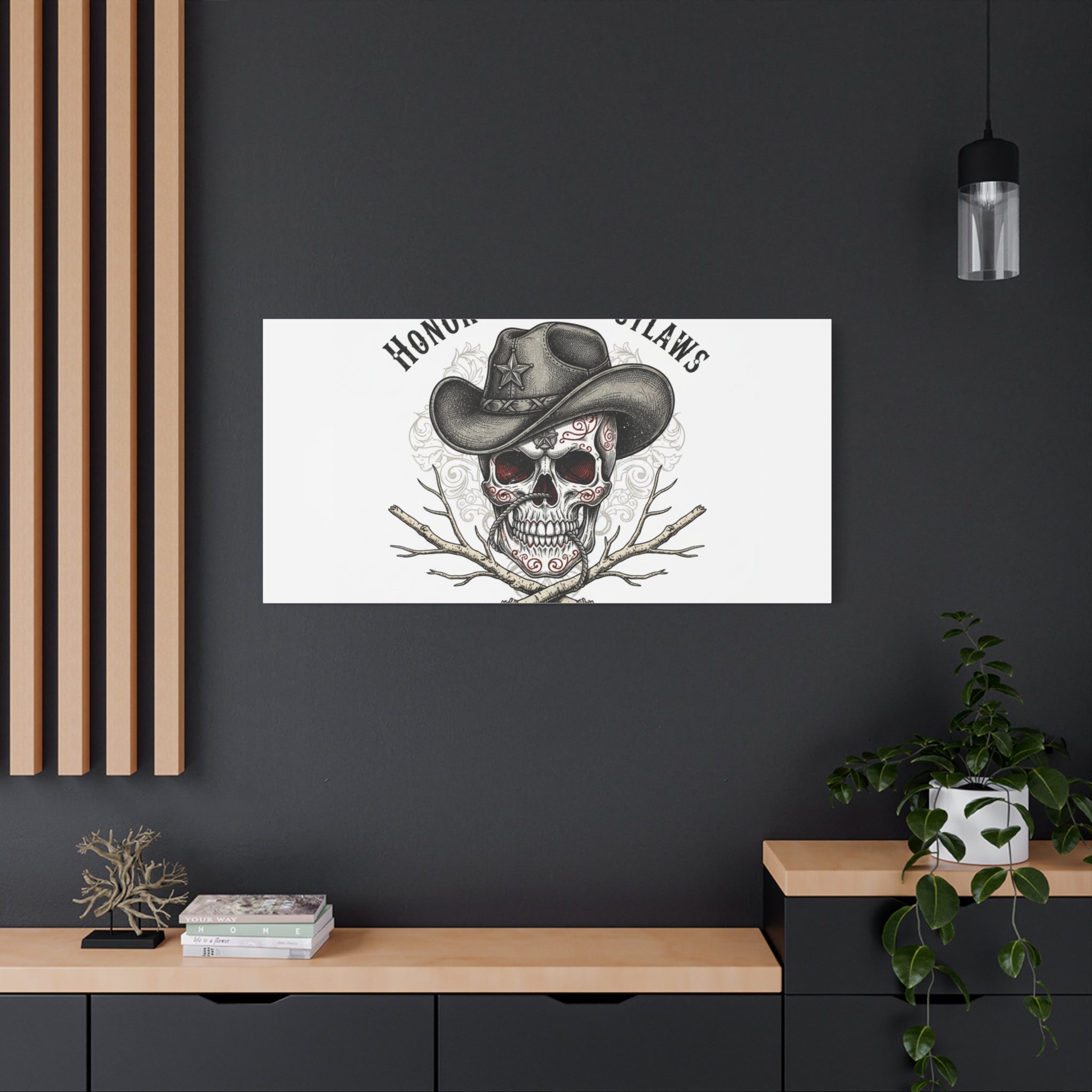 Honor Among Outlaws Canvas | Western Skull Art, Gothic Americana Desert Noir