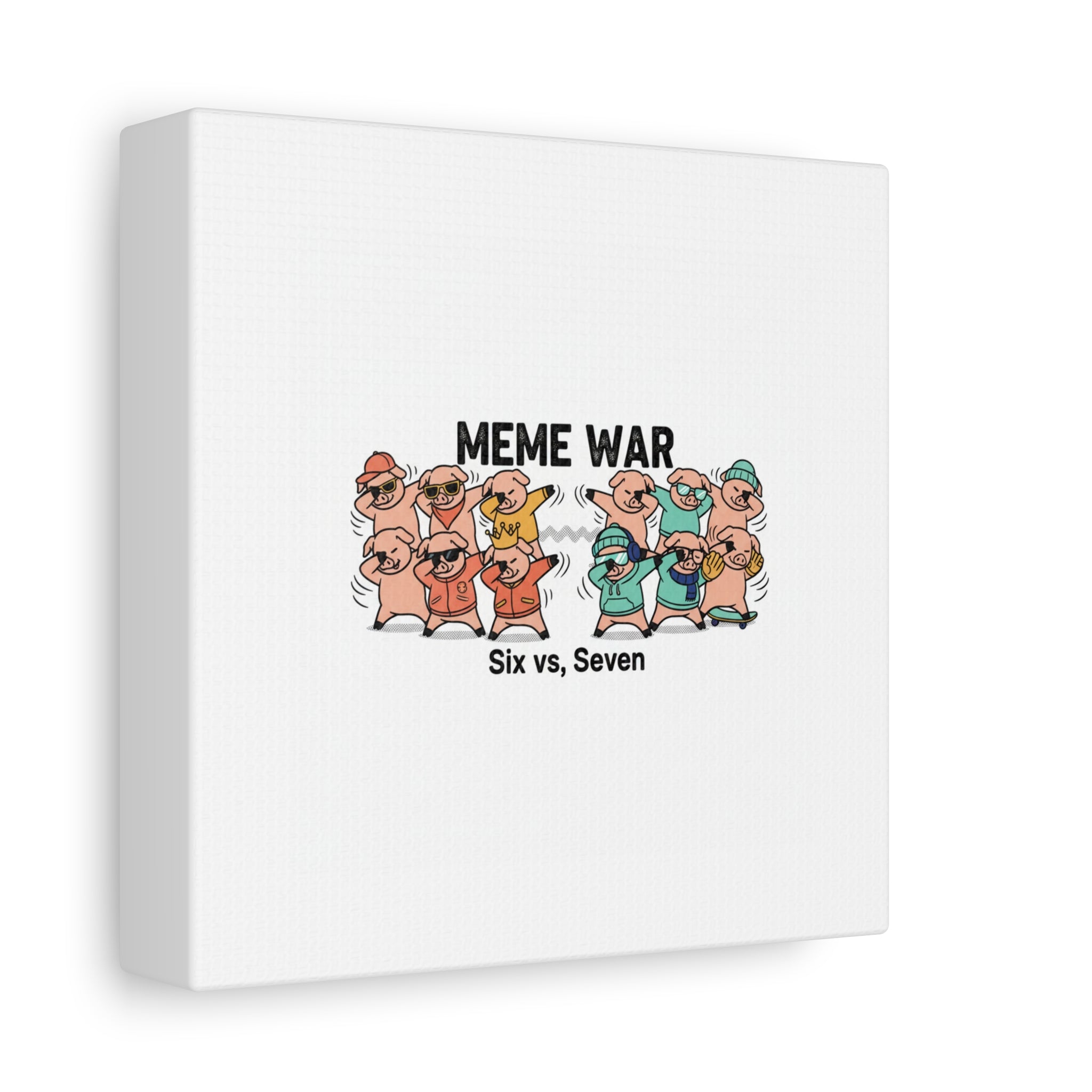 Meme War: Six vs. Seven Canvas Wall Art
