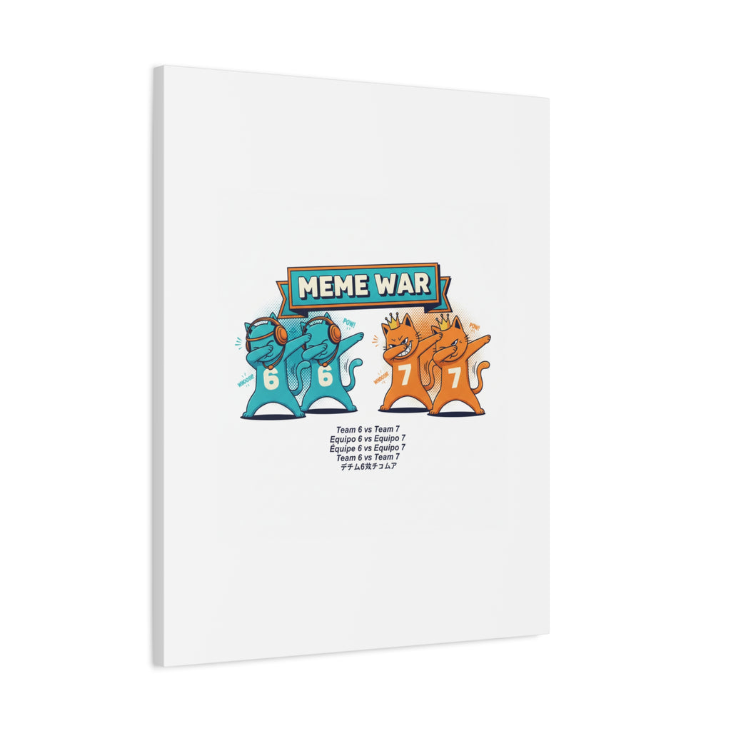 Meme War: Six vs. Seven Canvas Wall Art