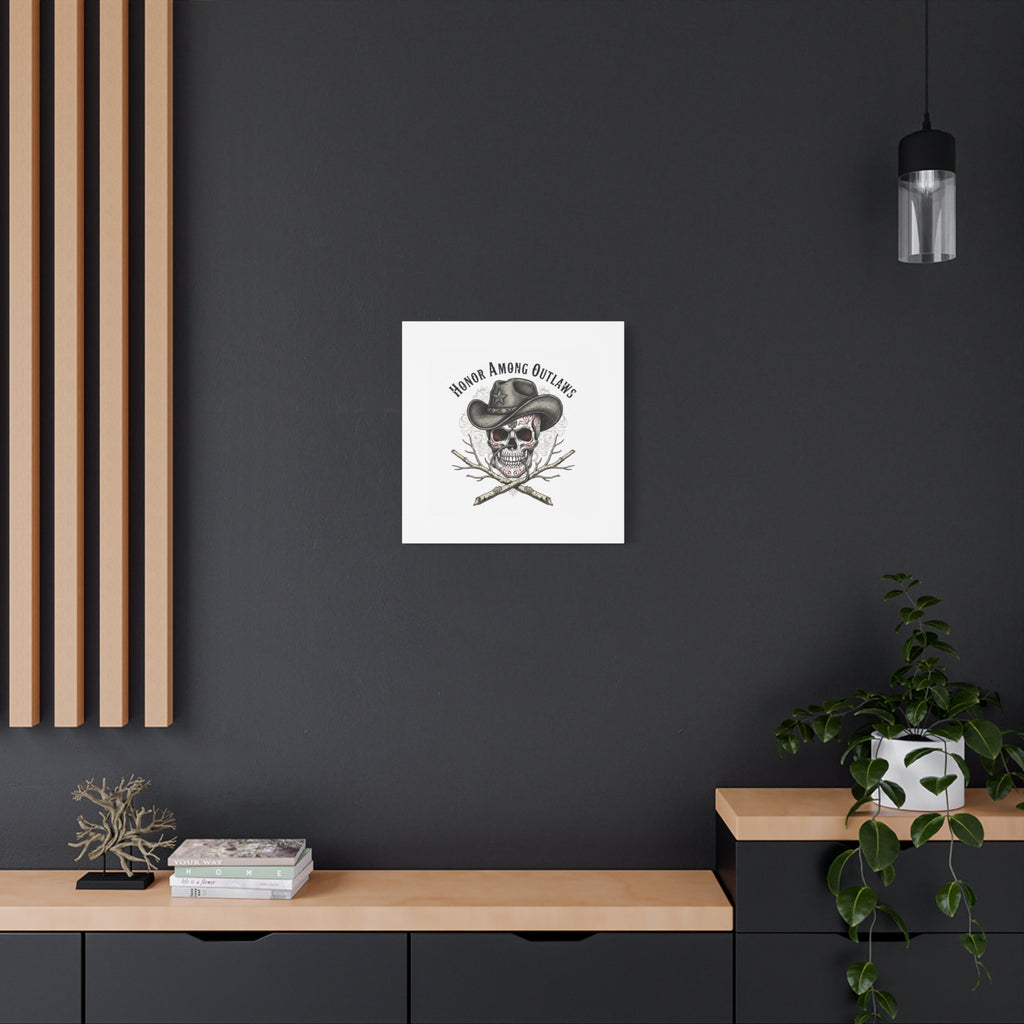 Honor Among Outlaws Canvas | Western Skull Art, Gothic Americana Desert Noir