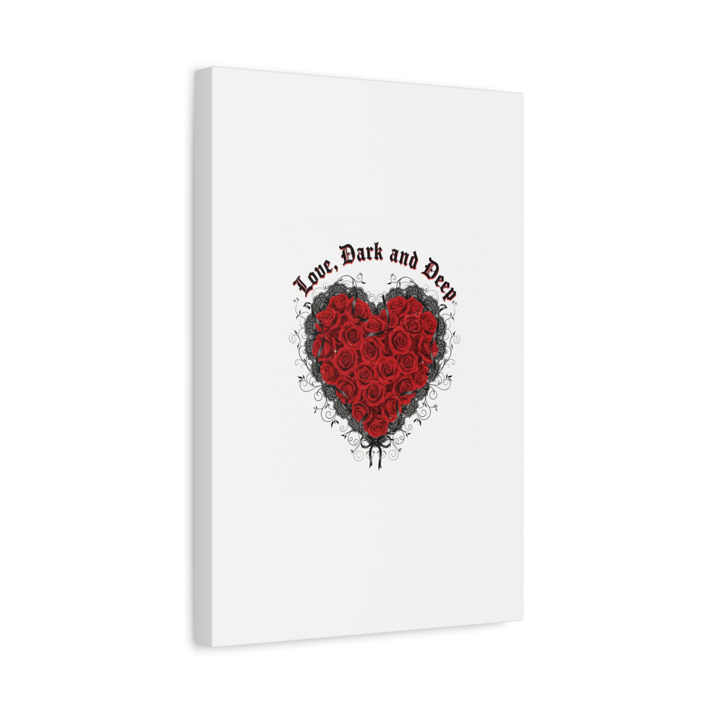Love Dark and Deep Heart Canvas, Nu Romantic Gothic Romance, 80s Nostalgia